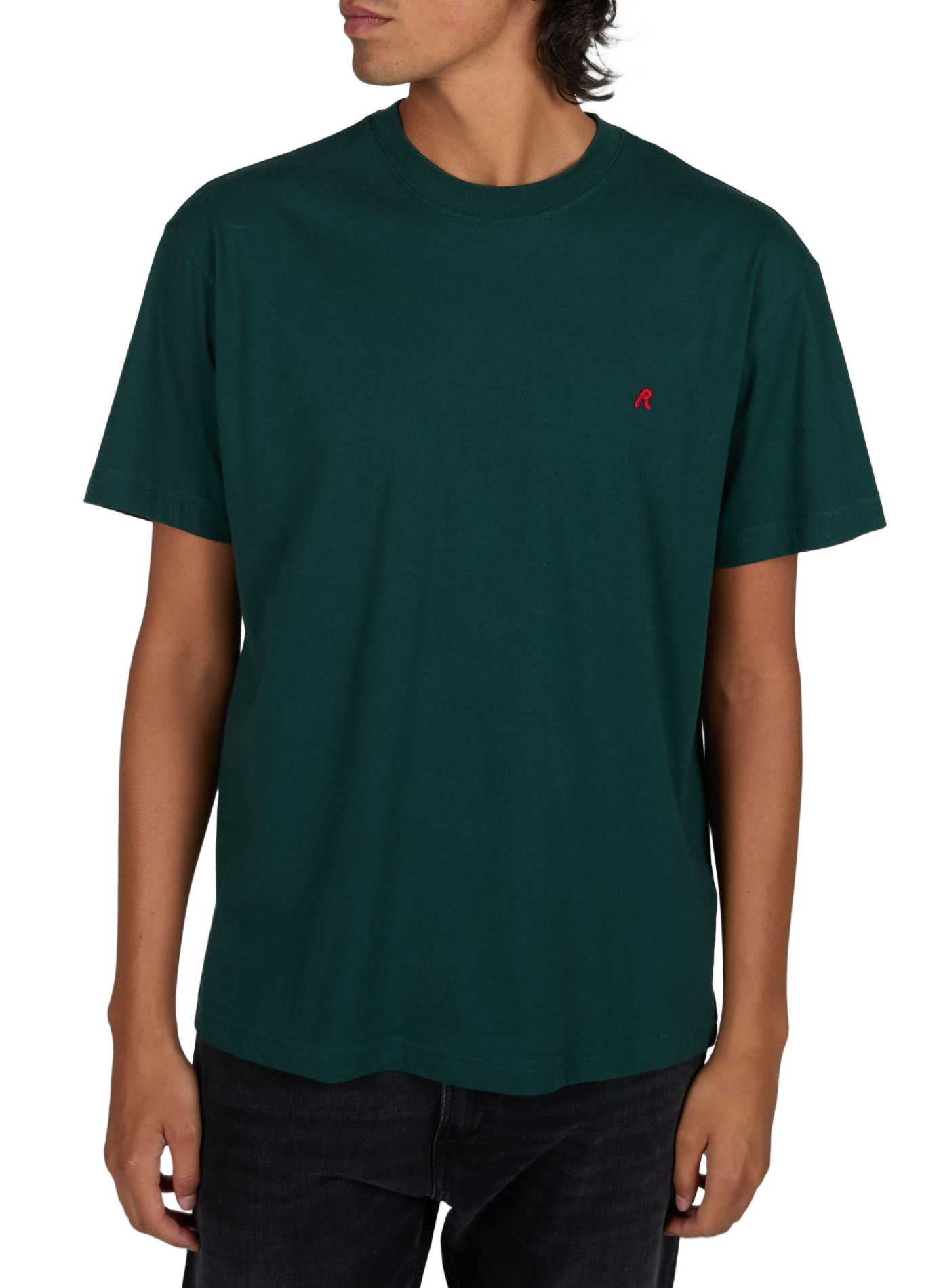 Gerader Rundhalsausschnitt aus Baumwolle-T-Shirt REPLAY Grun
