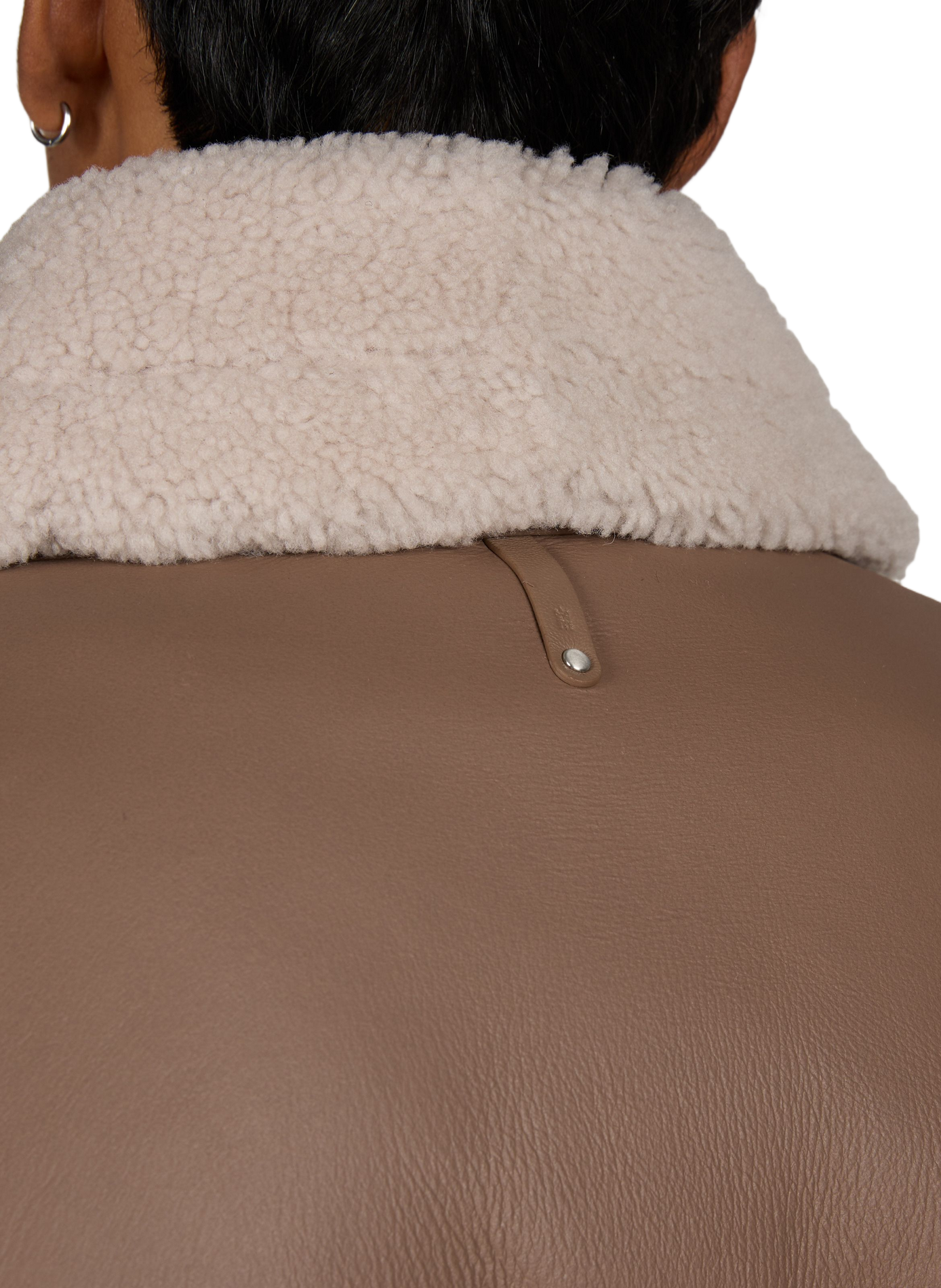 Jacke mit klassischem Kragen aus Leder und Wolle MACKAGE Braun