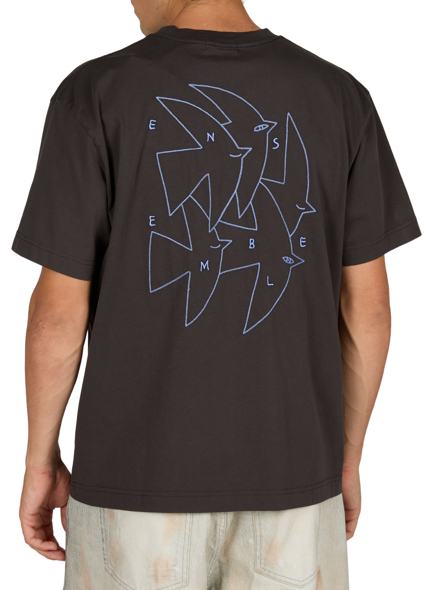 Oversized cotton crew-neck T-shirt set OLOW Black