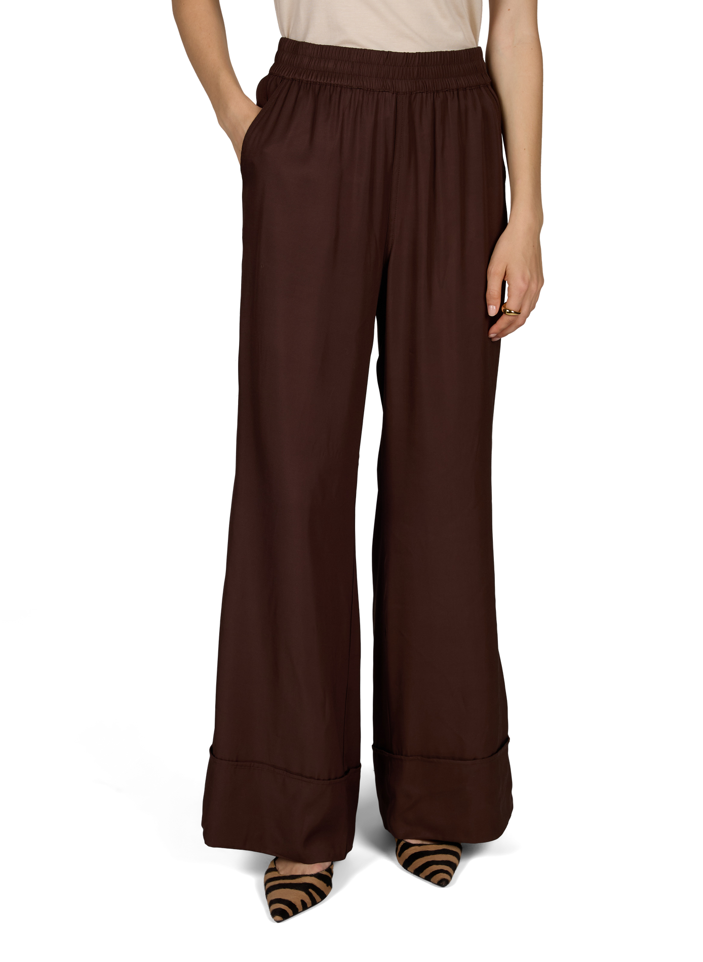 Weite Baumwollhose ROUGE EDIT Braun
