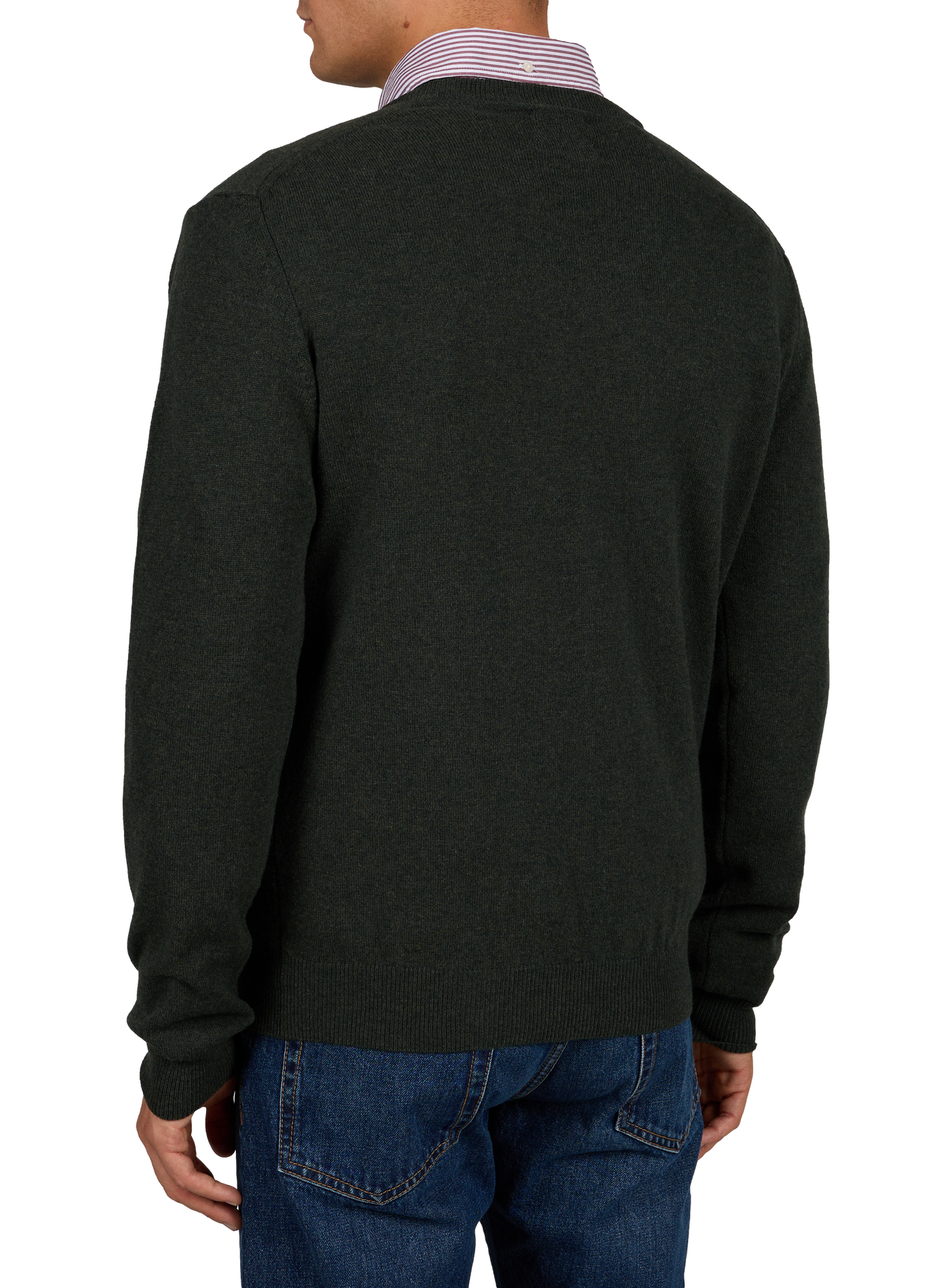 Straight V-neck Merino wool sweater GANT Green