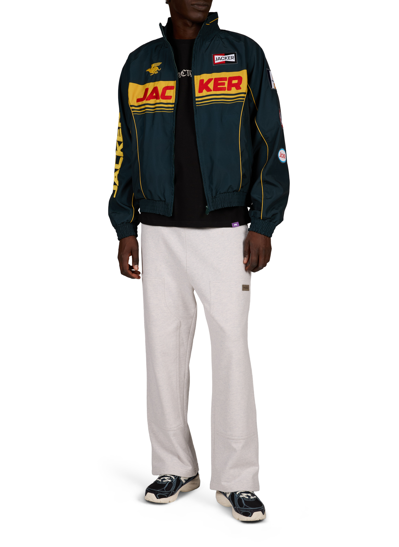 Oversized high-neck jacket JACKER. Green
