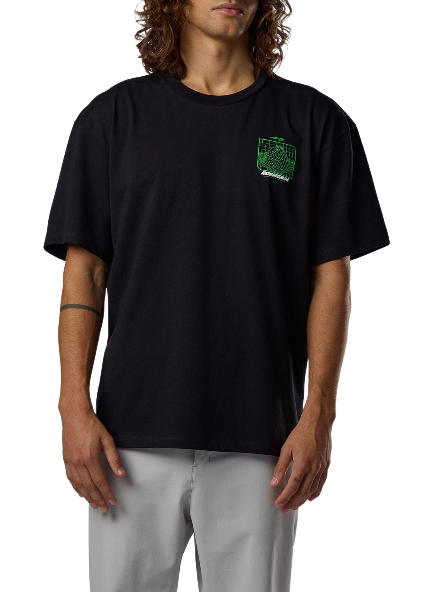 T-shirt droit col rond imprimé en coton ROSSIGNOL Schwarz