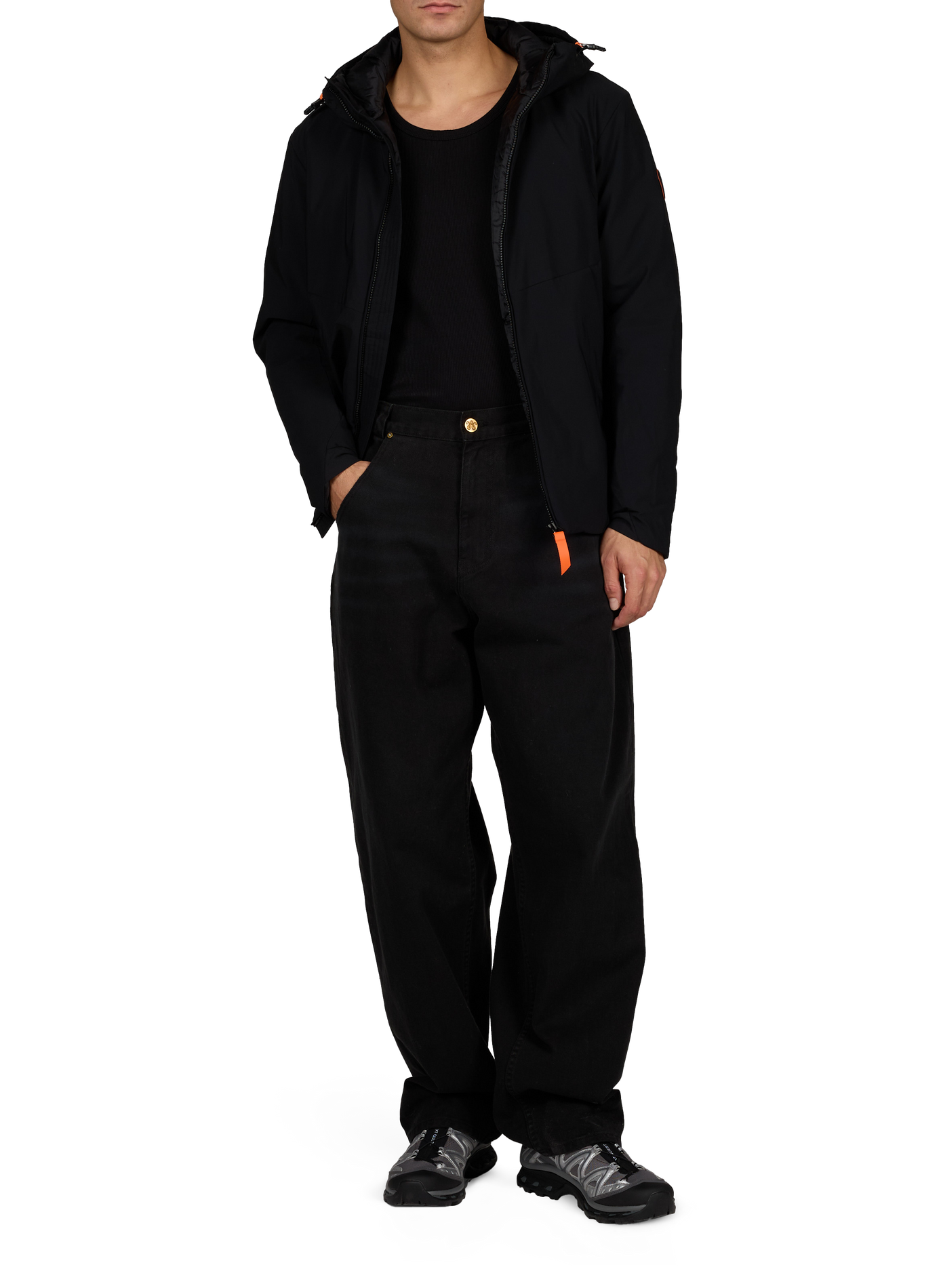High-neck hooded jacket GERTRUDE Black