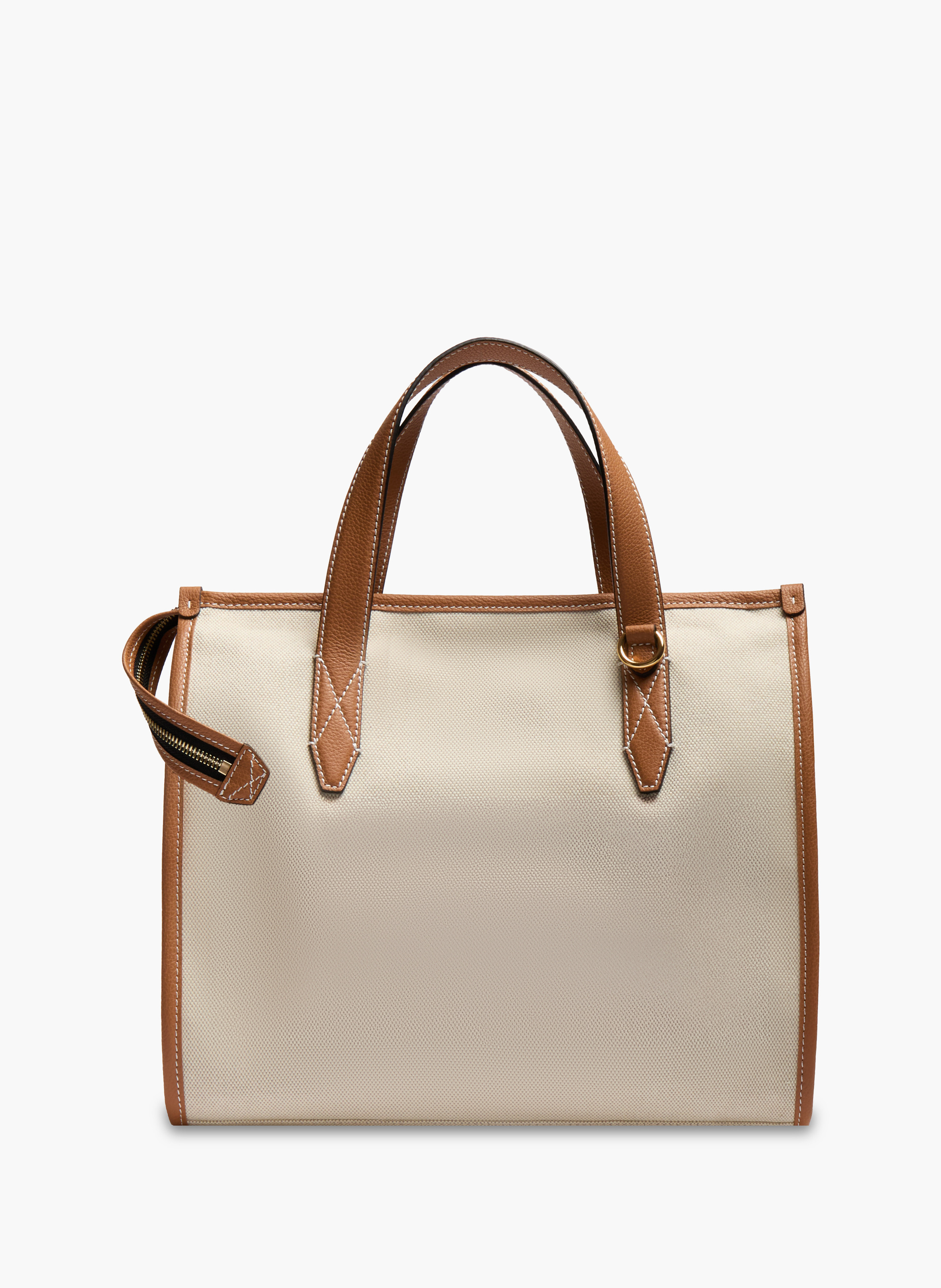 Sac cabas zippé m double porté jour de lancel en coton LANCEL Beige