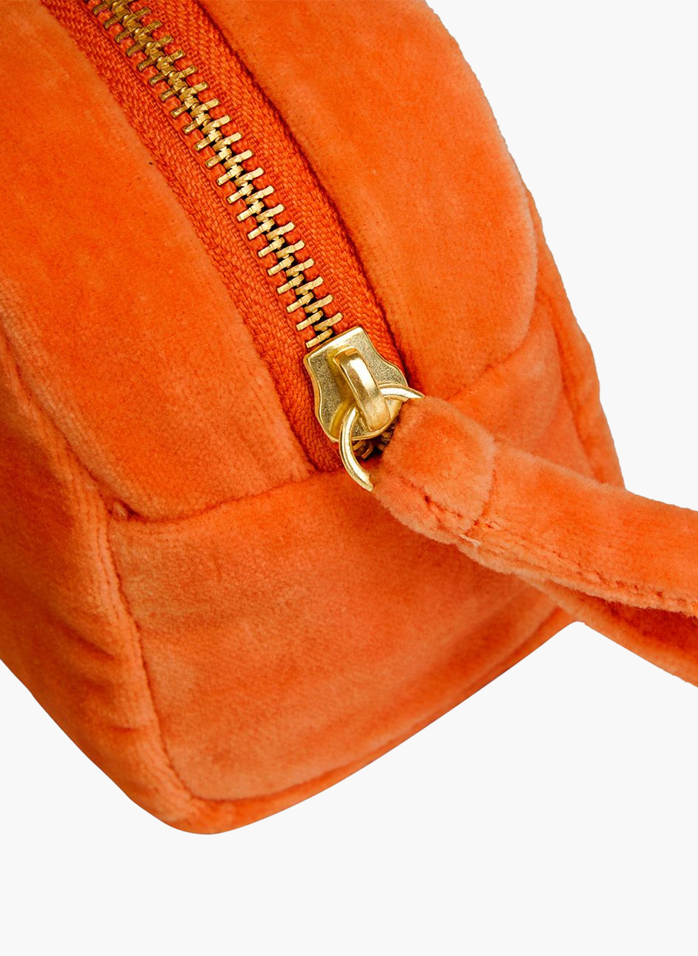 Trousse en velours, romy DESFORGES Orange