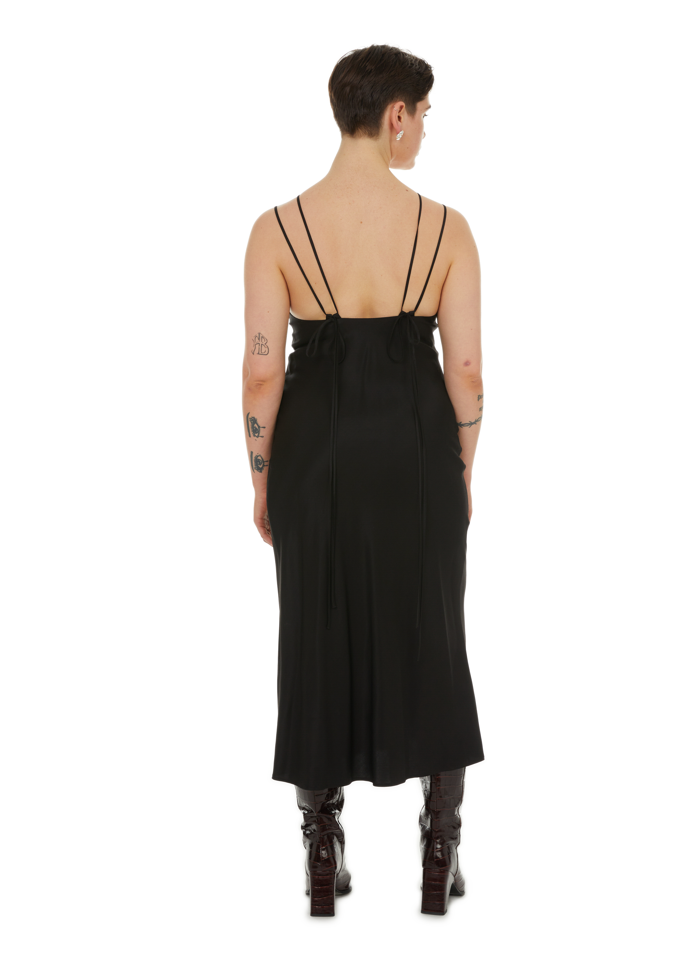 Robe longue satiné  EUDON CHOI Noir