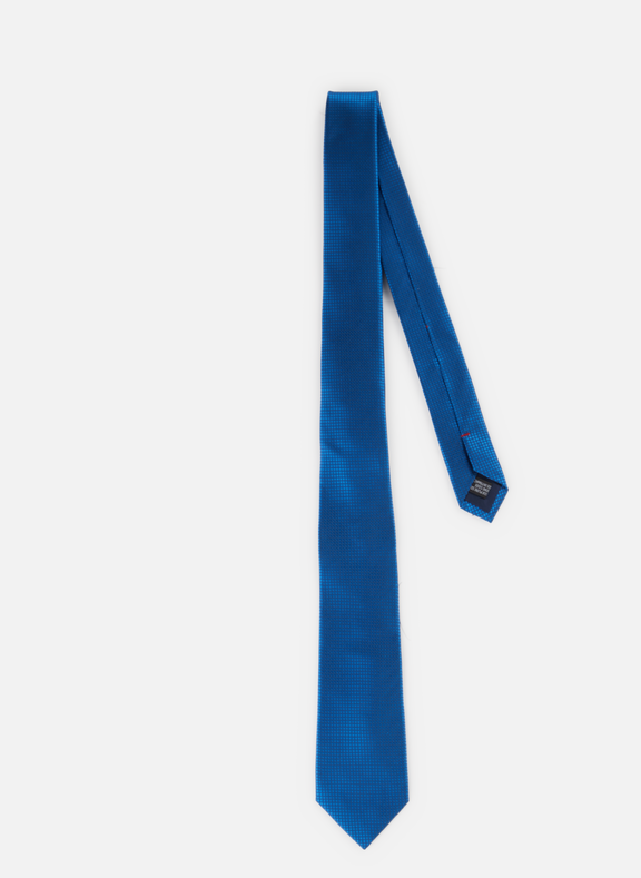 ATELIER F&B Cravate en soie à carreaux Bleu