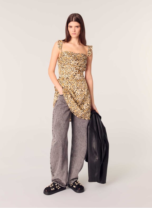 Robe courte à bretelles imprimée Multicolore by MAJE MAJE Robe courte à bretelles imprimée Multicolore