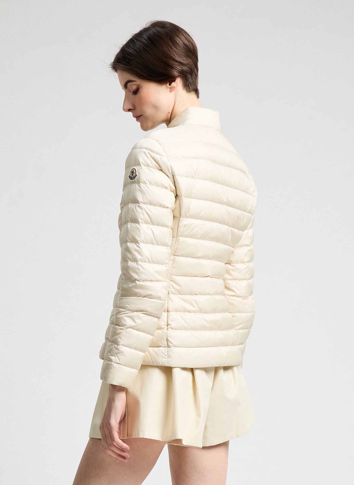 Short quilted down jacket MONCLER Beige