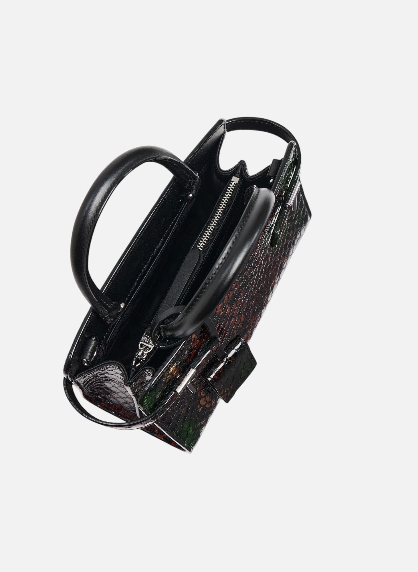 Petit sac à main emilie en cuir effet python LE TANNEUR Noir