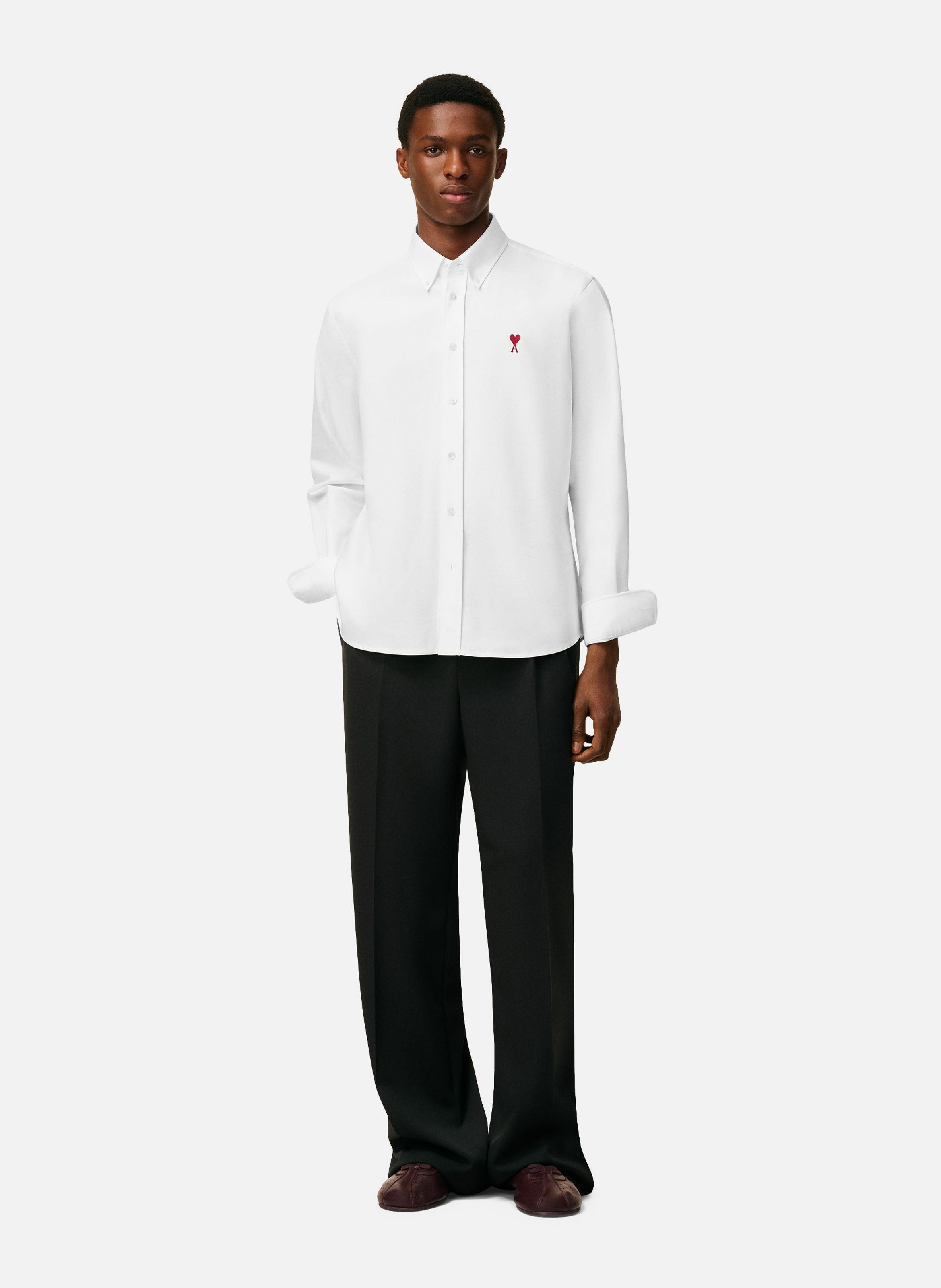 Chemise col boutonné ami de coeur unisexe AMI PARIS Blanc