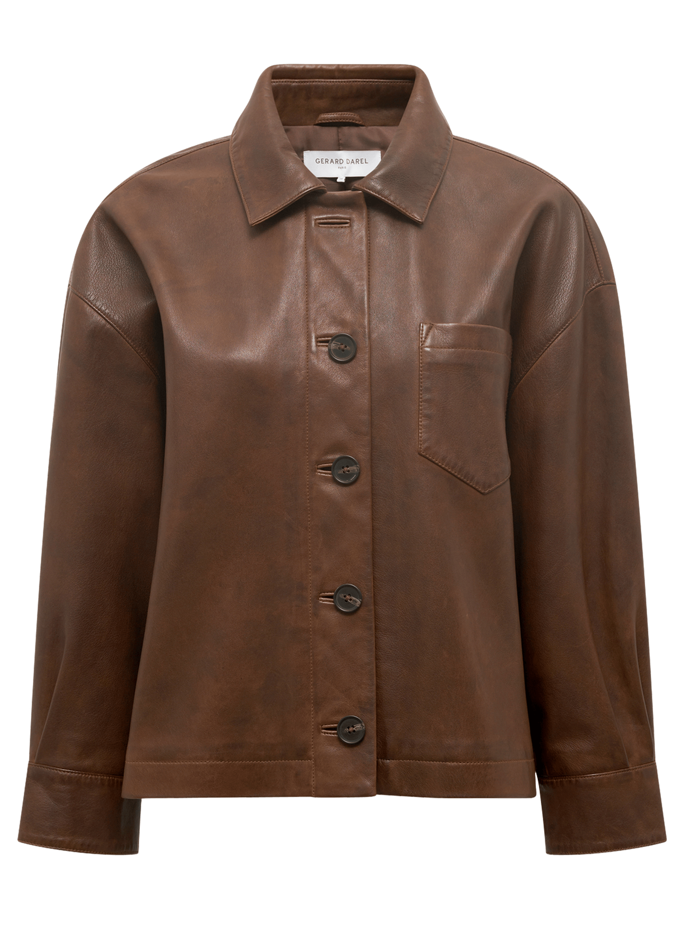 Surchemise en cuir vieilli - nicole Marron