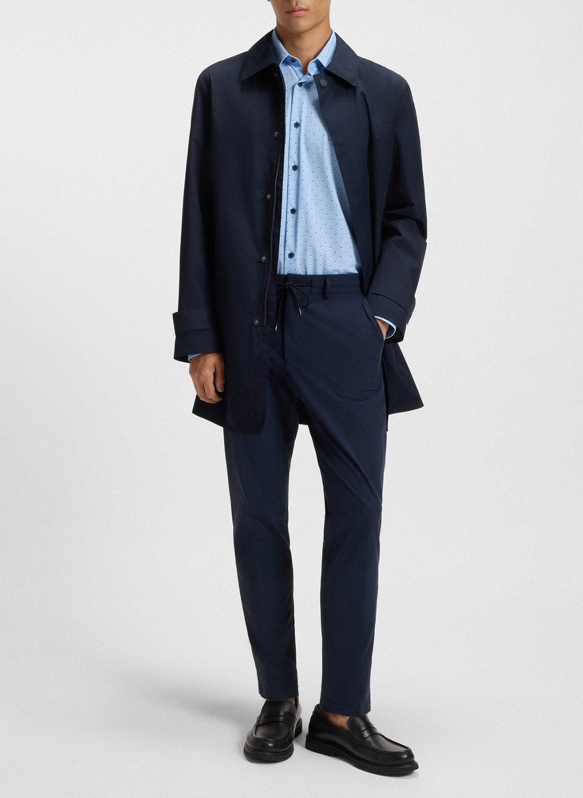 Chemise slim à motifs BOSS Bleu