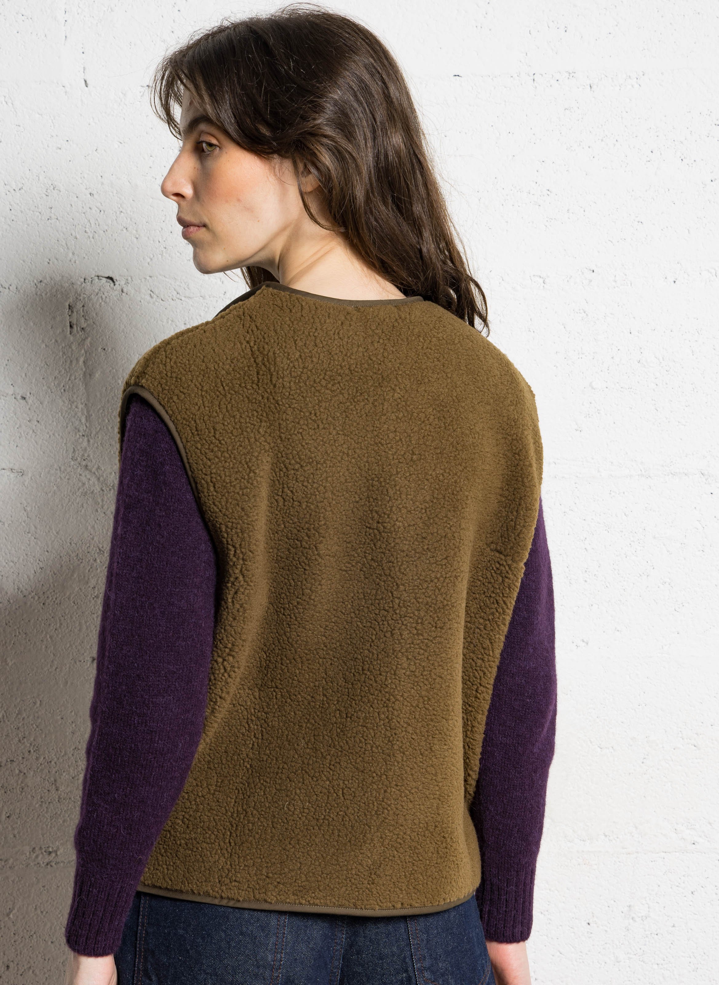 Veste sans manches droite boutonnée floyd SOEUR Kaki