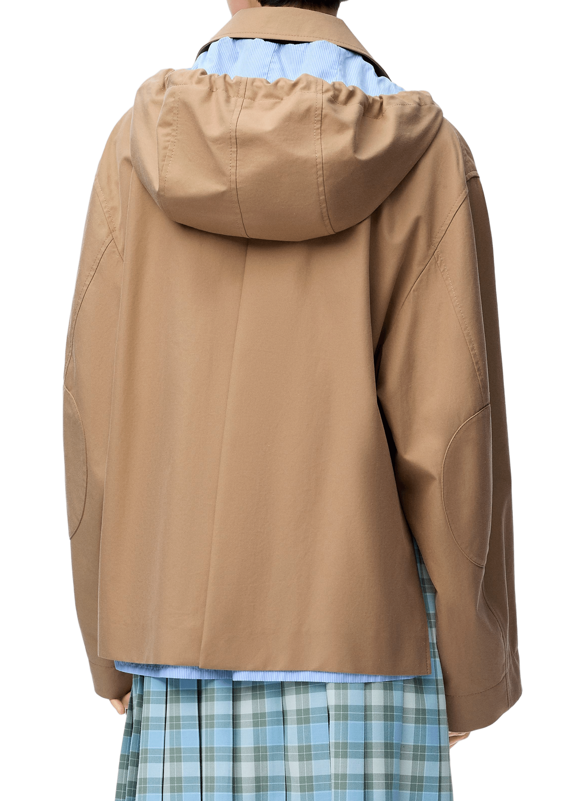 Oversized hooded parka in blended cotton. LOEWE Beige