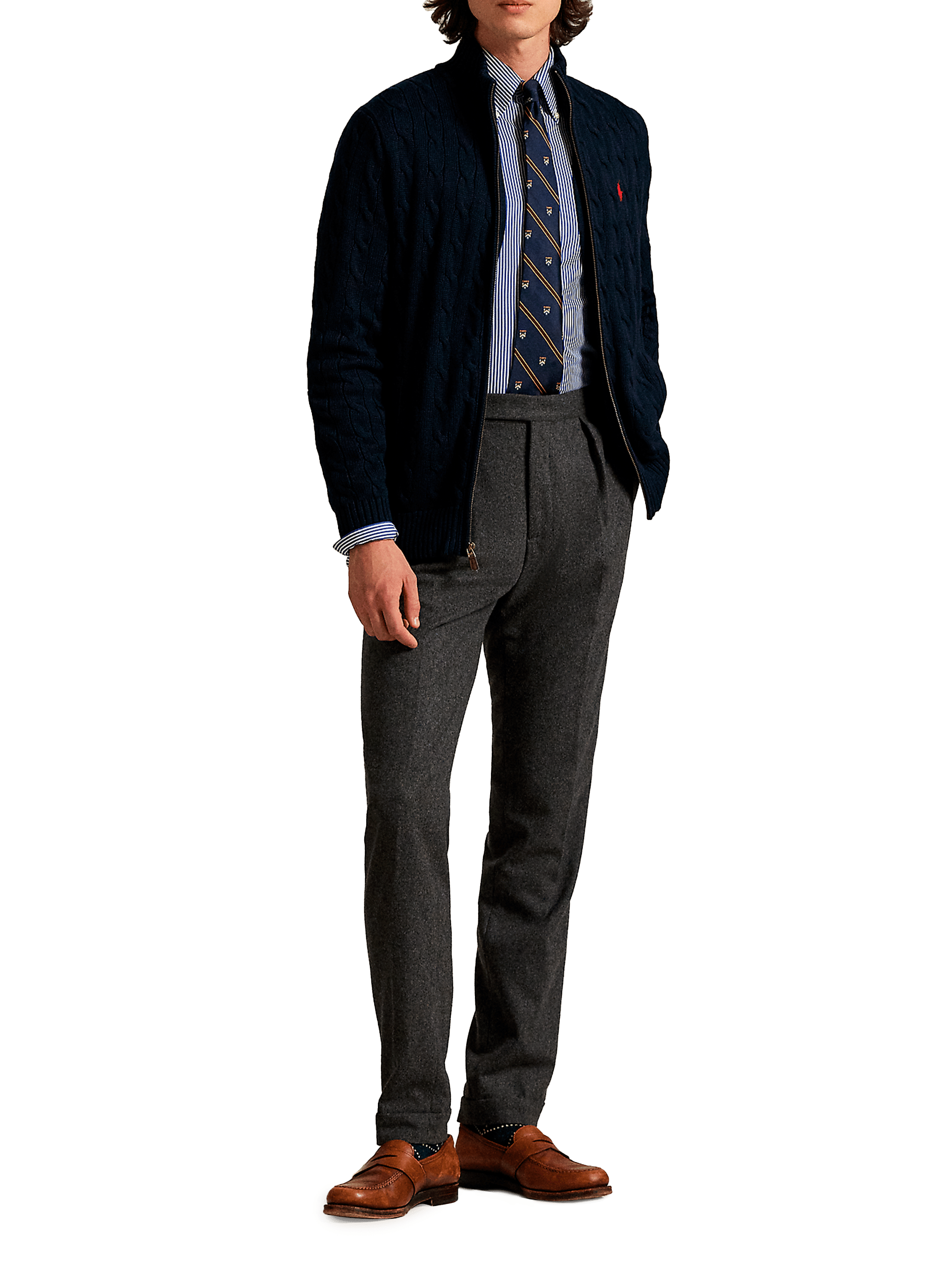 Gilet à col montant en coton POLO RALPH LAUREN Bleu