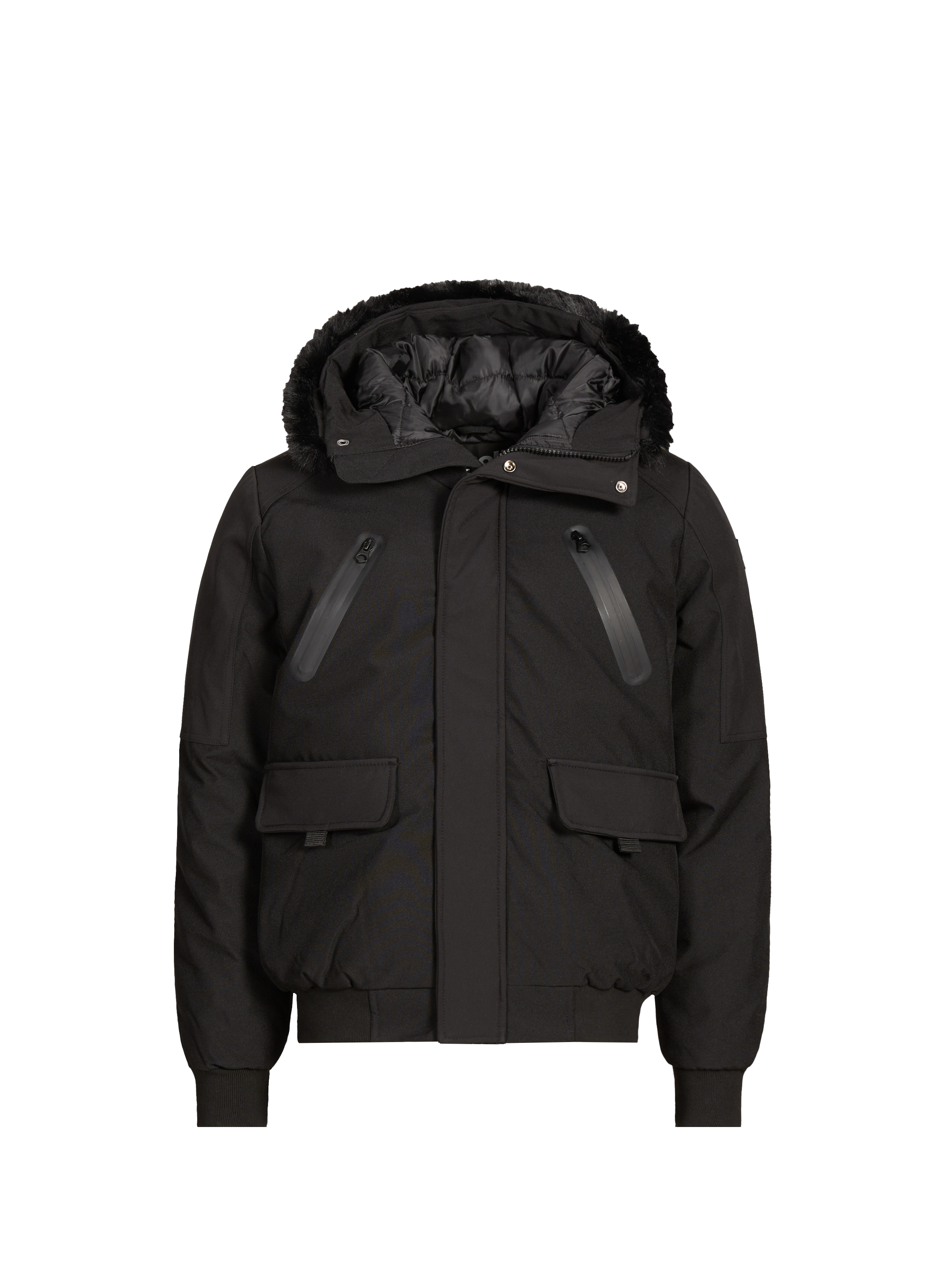SCHOTT Parka unie à capuche Noir