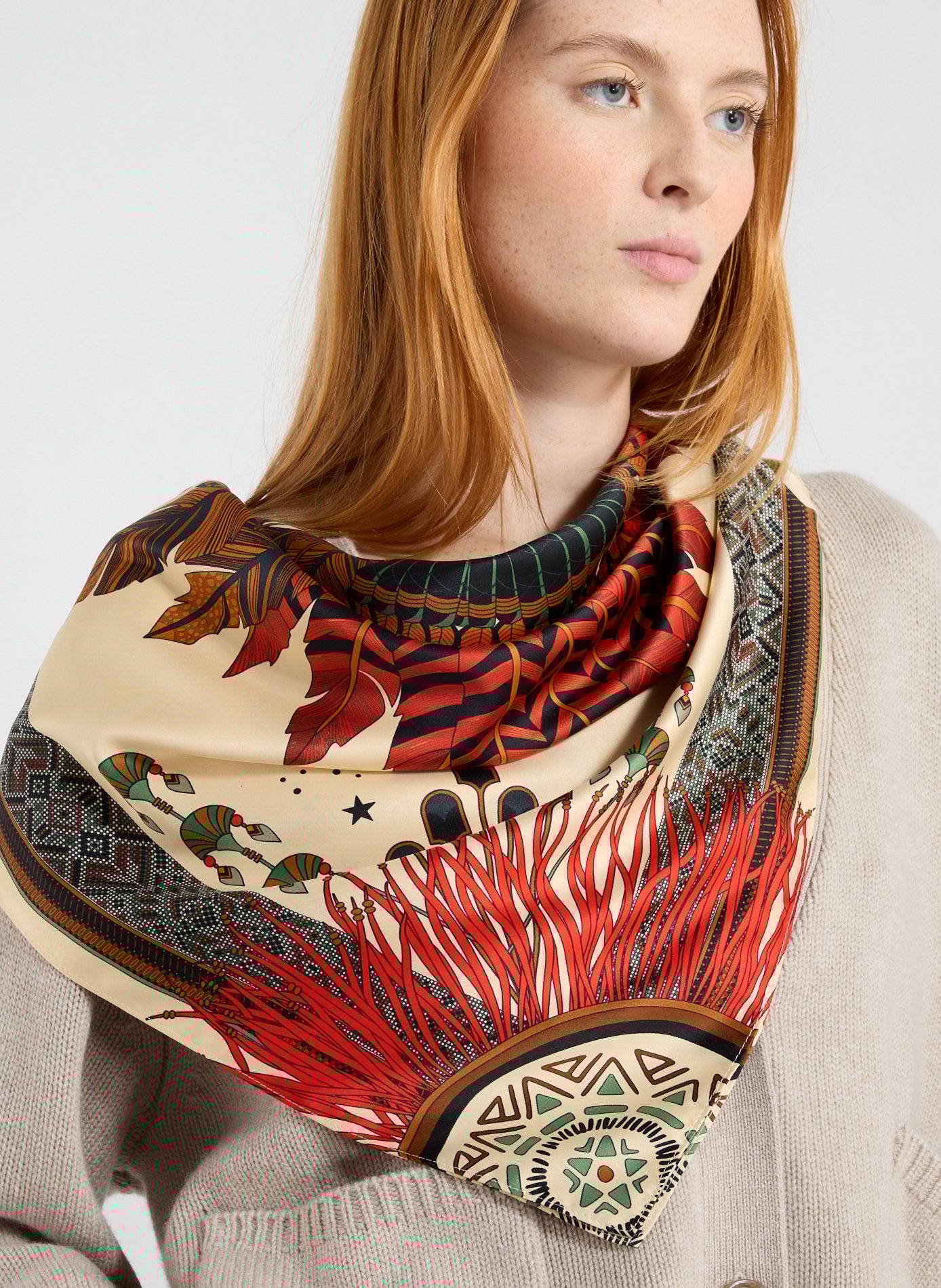 Foulard à imprimé WILD Beige