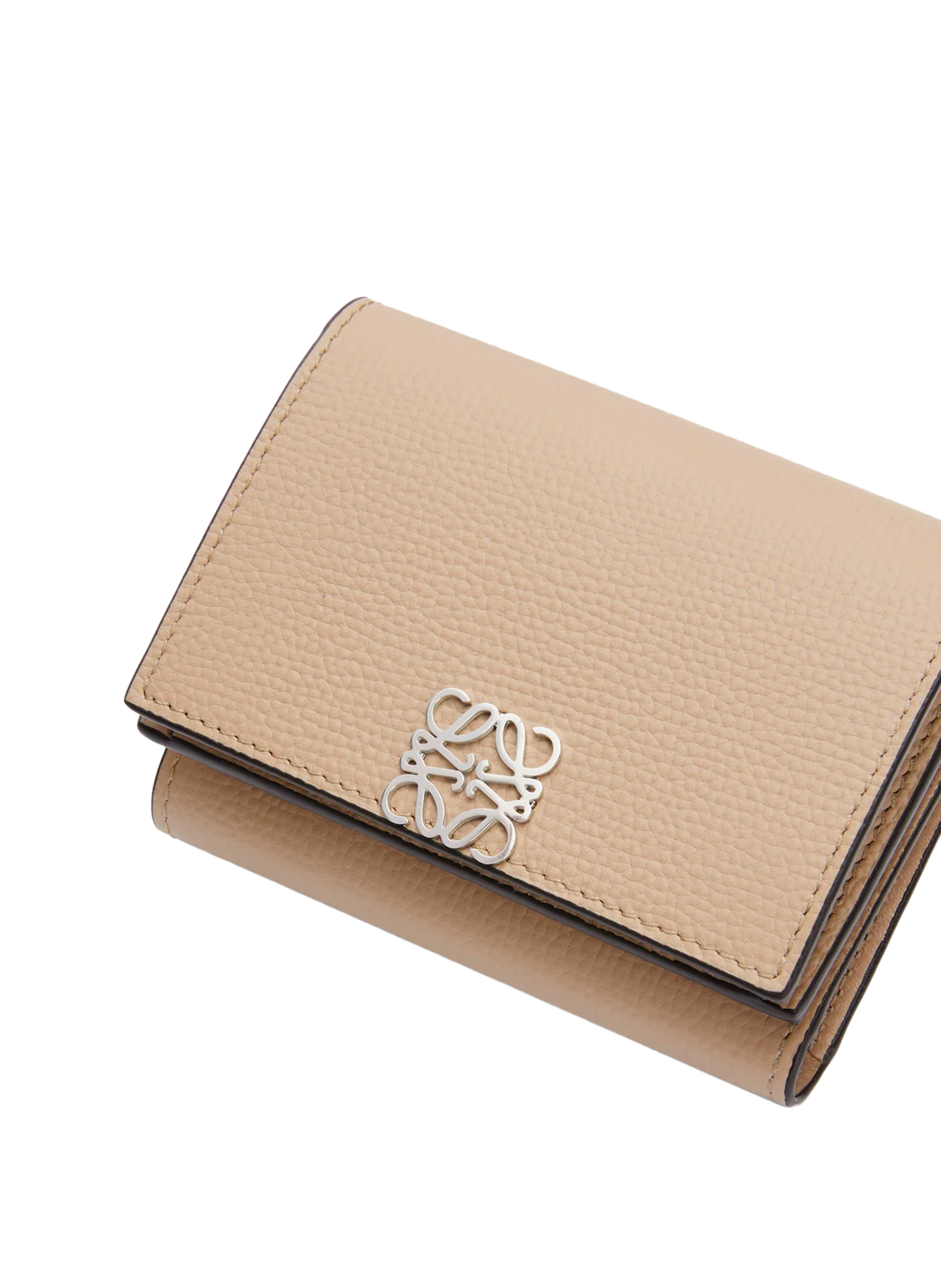 Three-fold Anagram calfskin leather wallet LOEWE Beige