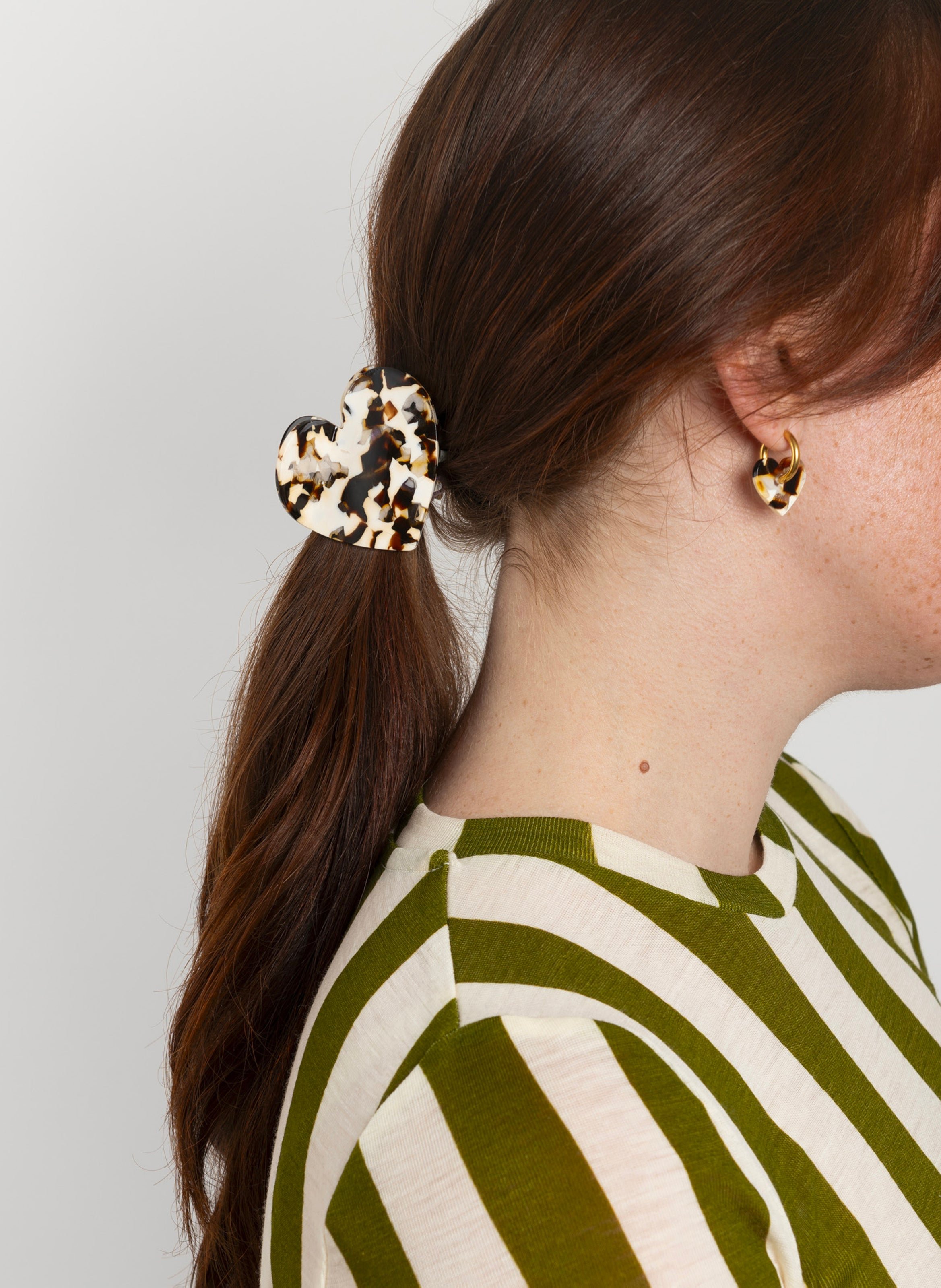 Pince à cheveux lova en acétate de cellulose KURAGE GINZA Marron