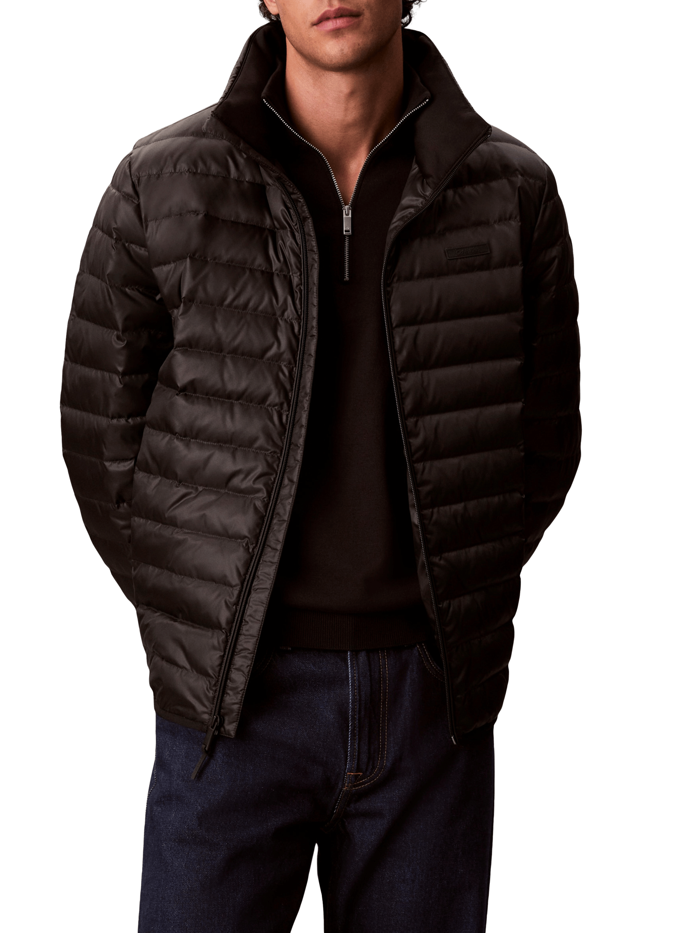CALVIN KLEIN Quilted high-neck jacket Black