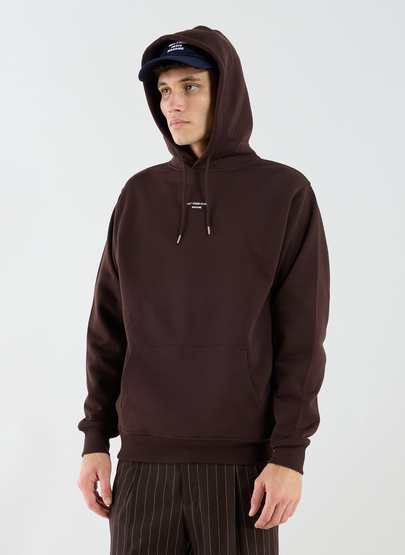 Hoodie à capuche en coton DROLE DE MONSIEUR Marron