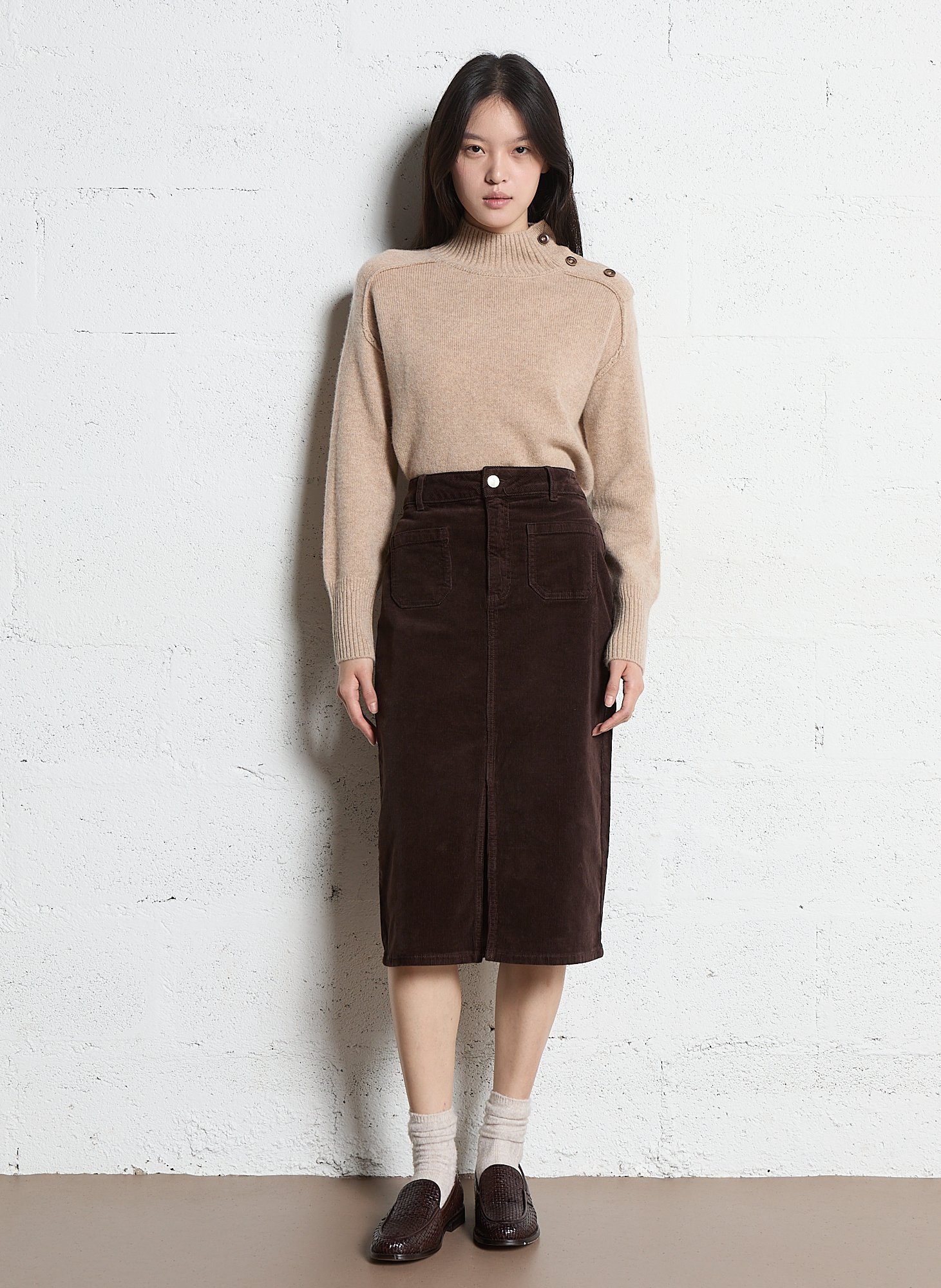 Pull col montant en cachemire bradley MAISON 123 Gris