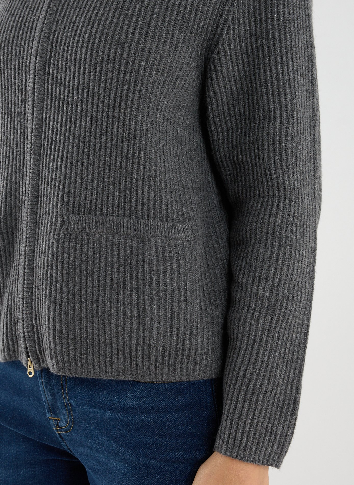 Pull zippé en coton et laine mélangés DOCKERS Gris