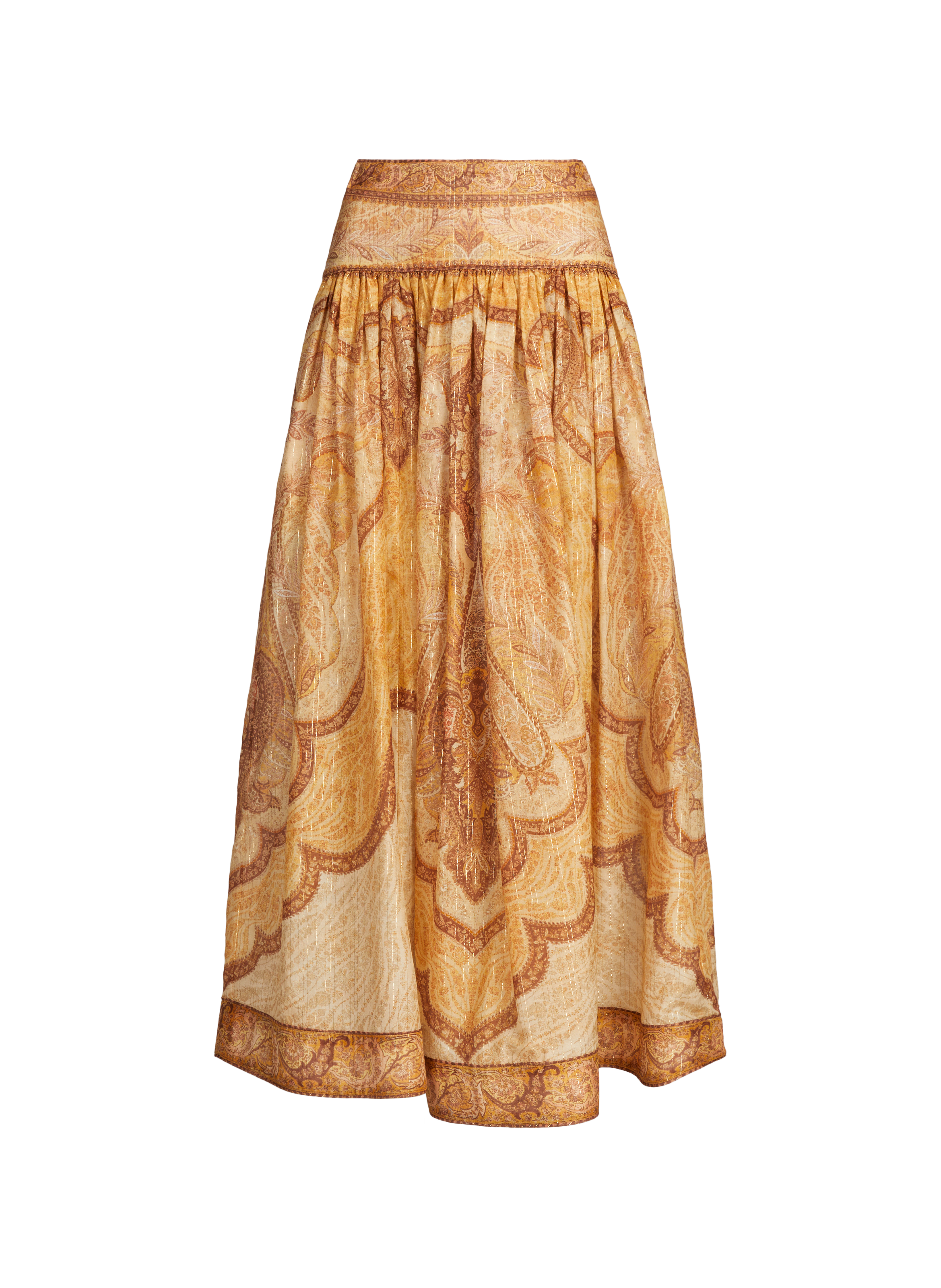 Loose skirt with pattern in cotton and silk ZIMMERMANN Multicolour