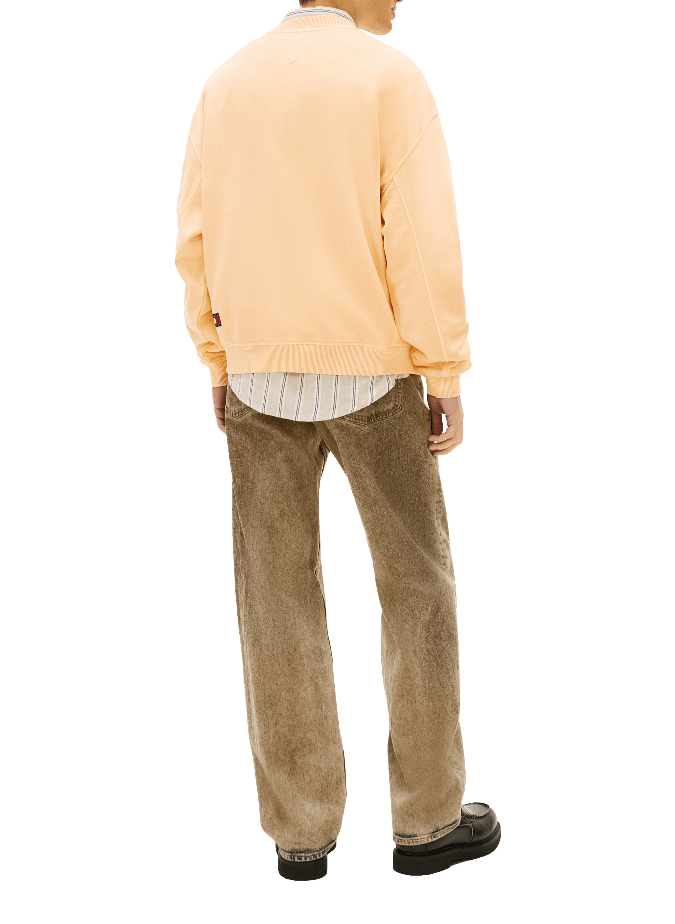 Straight embroidered cotton sweatshirt TOMMY HILFIGER Orange