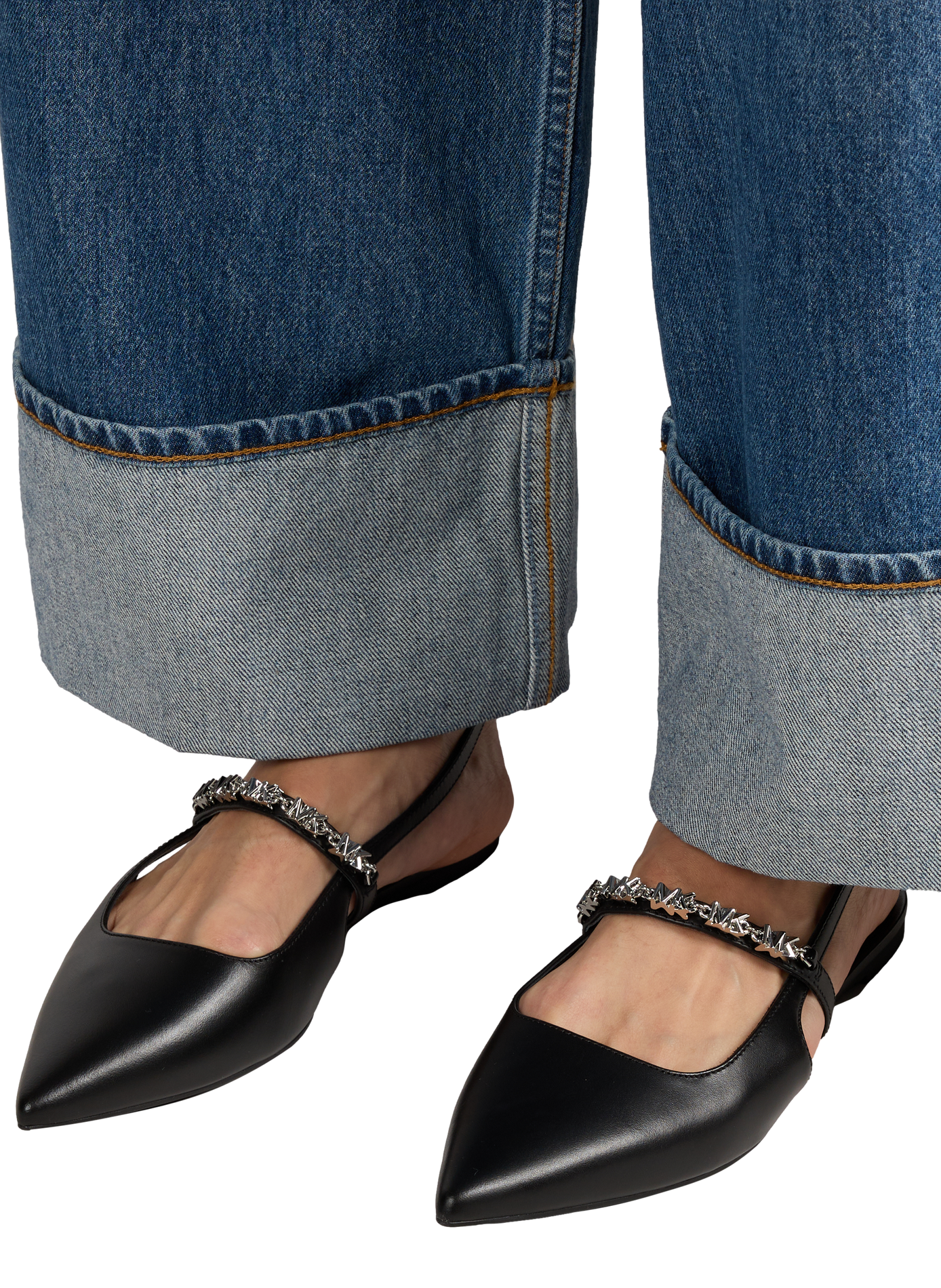 Sling-back monogram details in cow leather MICHAEL KORS Black