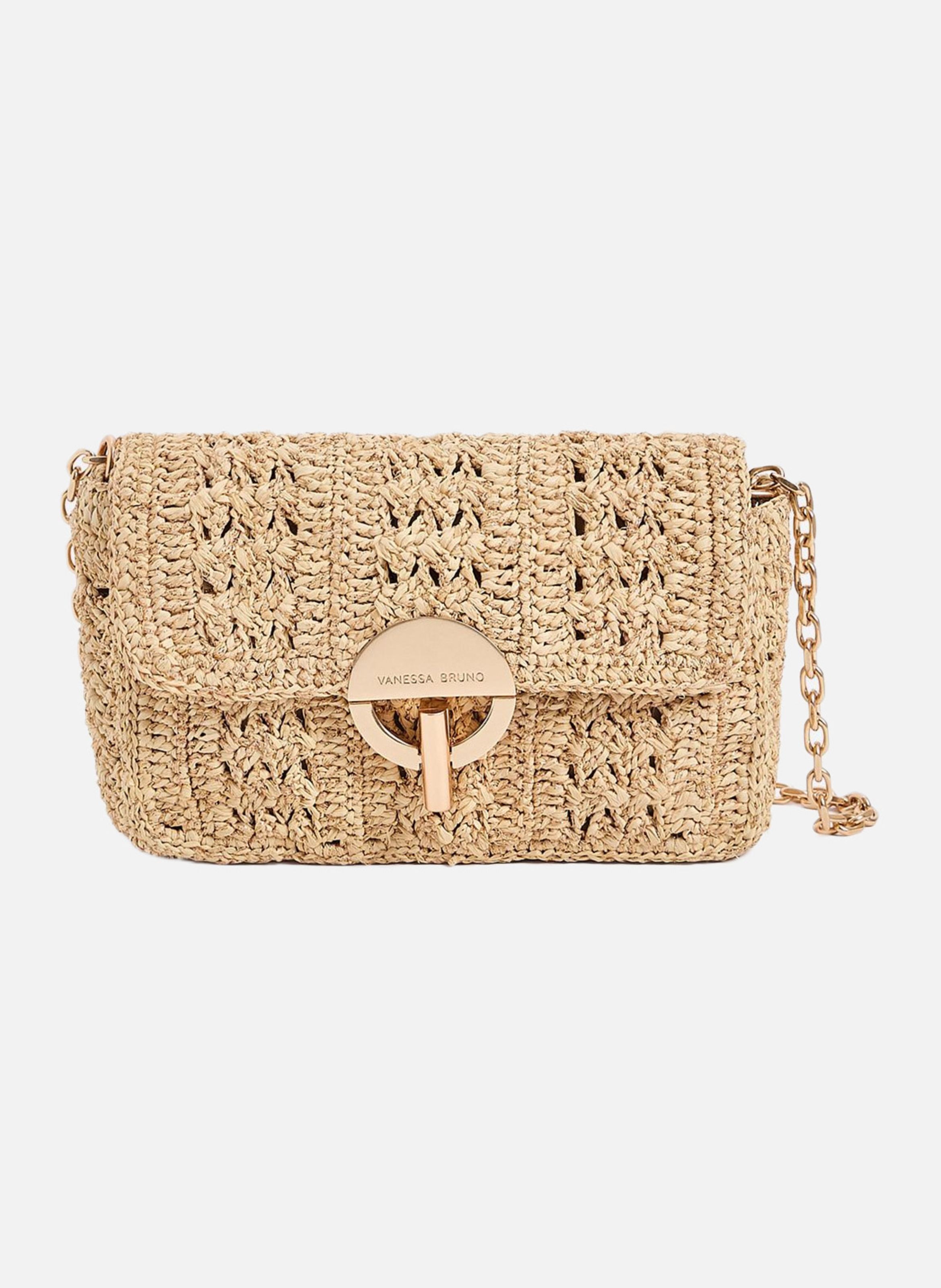 Petit sac moon en raphia VANESSA BRUNO Beige