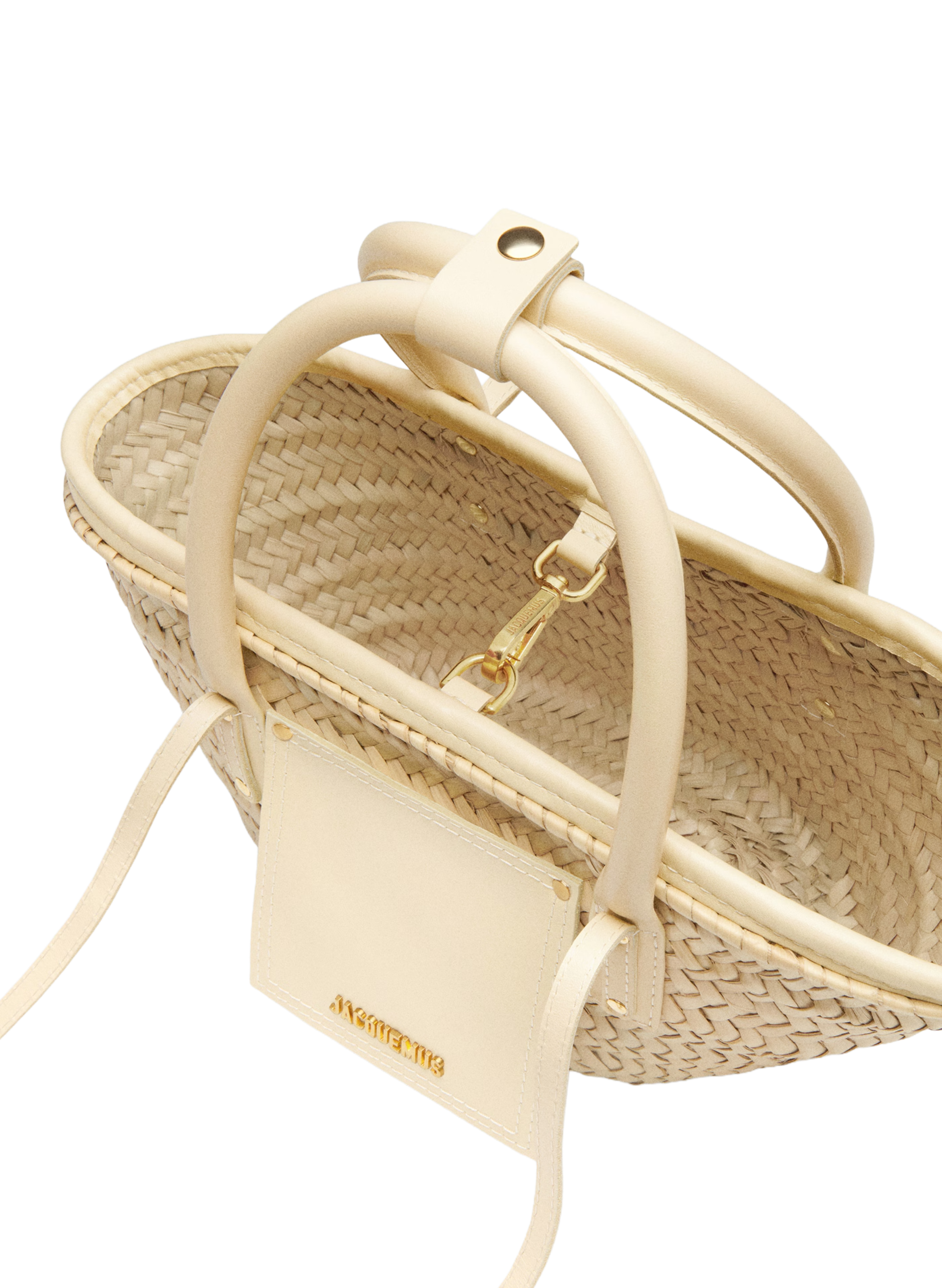 The little Soli basket in leather and palm leaf JACQUEMUS Multicolour