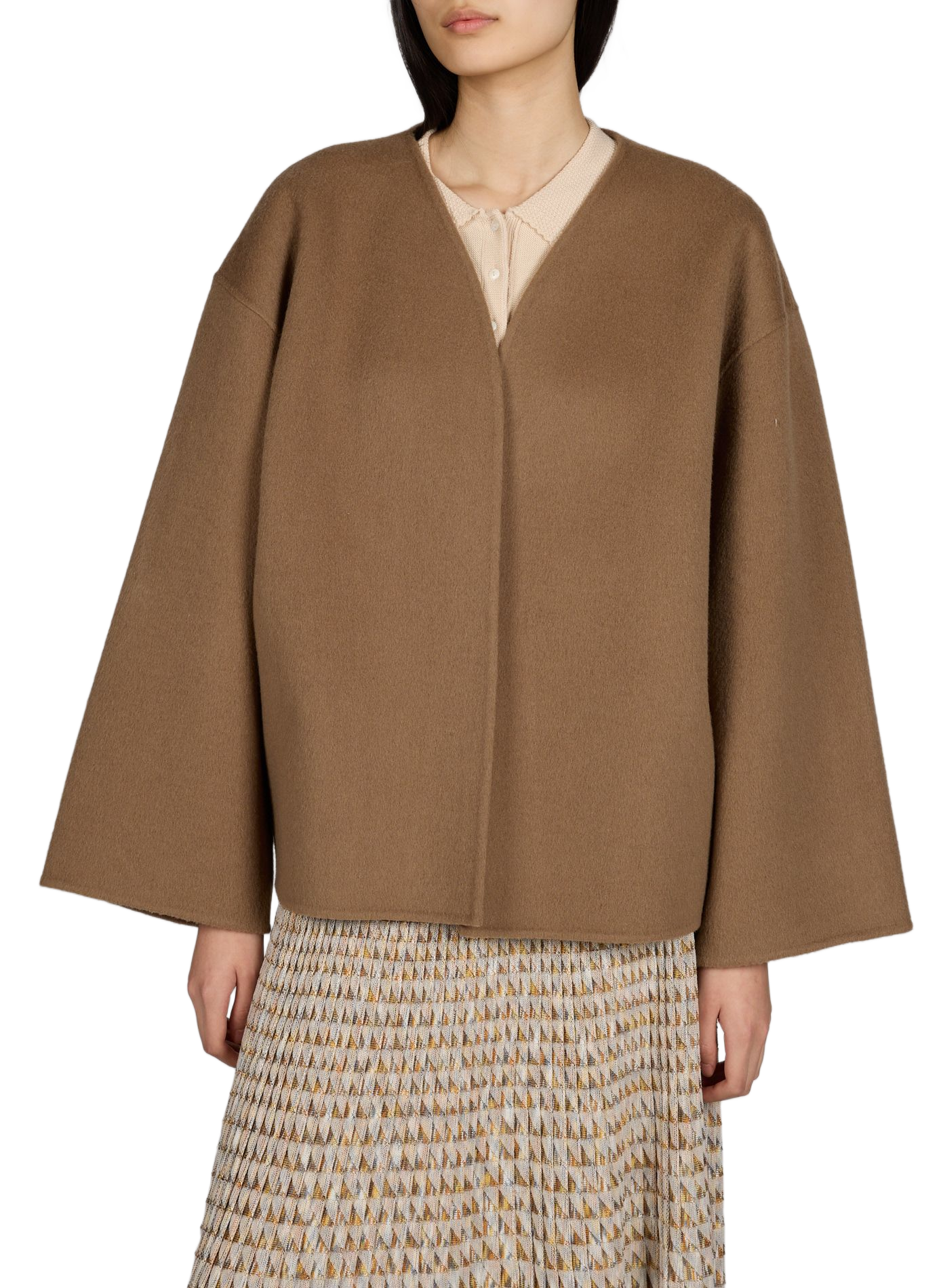 Manteau court en laine  ALMADA Marron