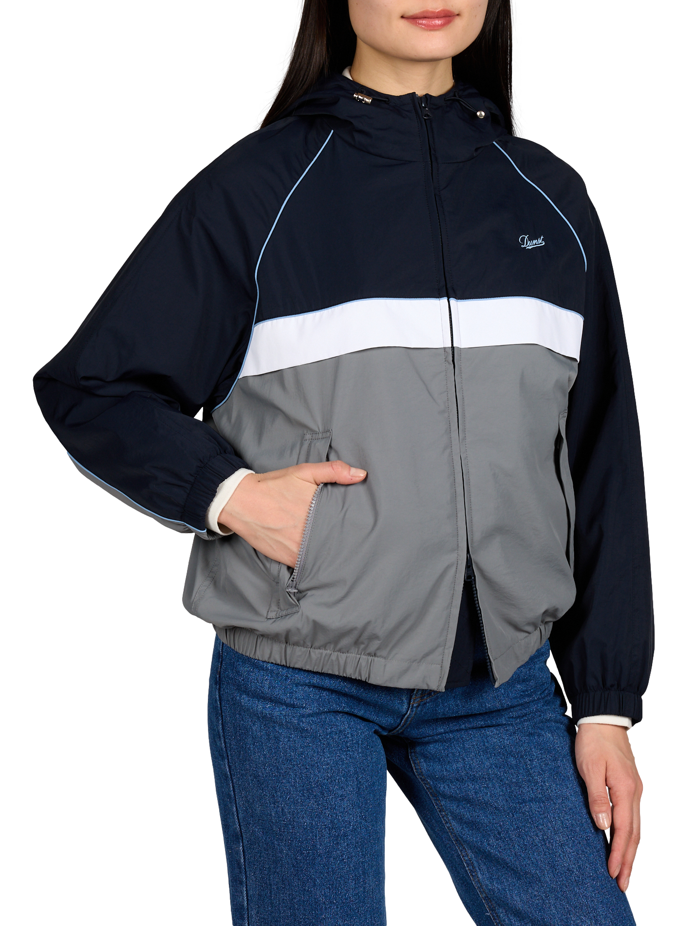 Blouson col rond à capuche DUNST Bleu