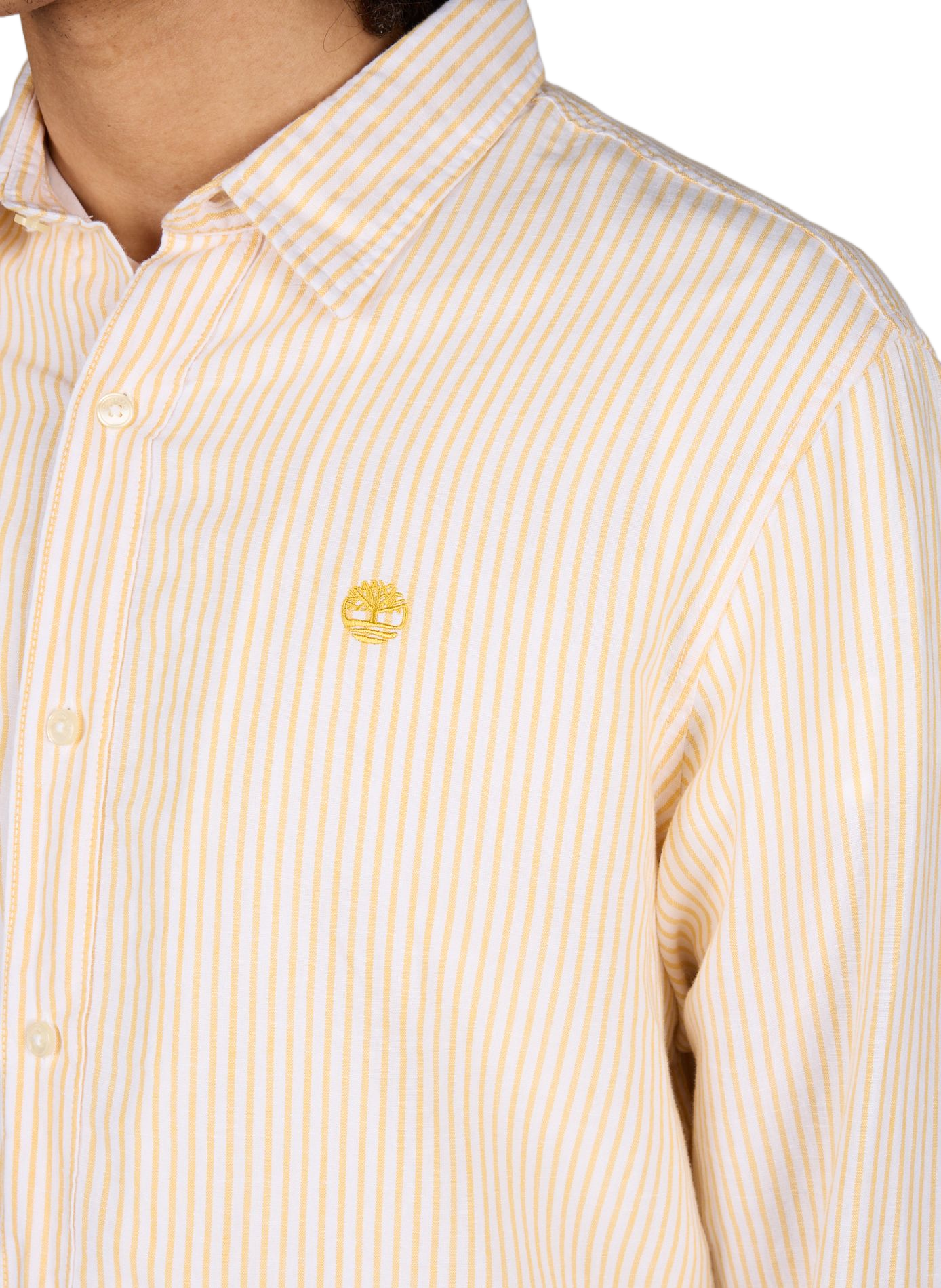 Straight Striped Shirt in Cotton and Linen TIMBERLAND Yellow