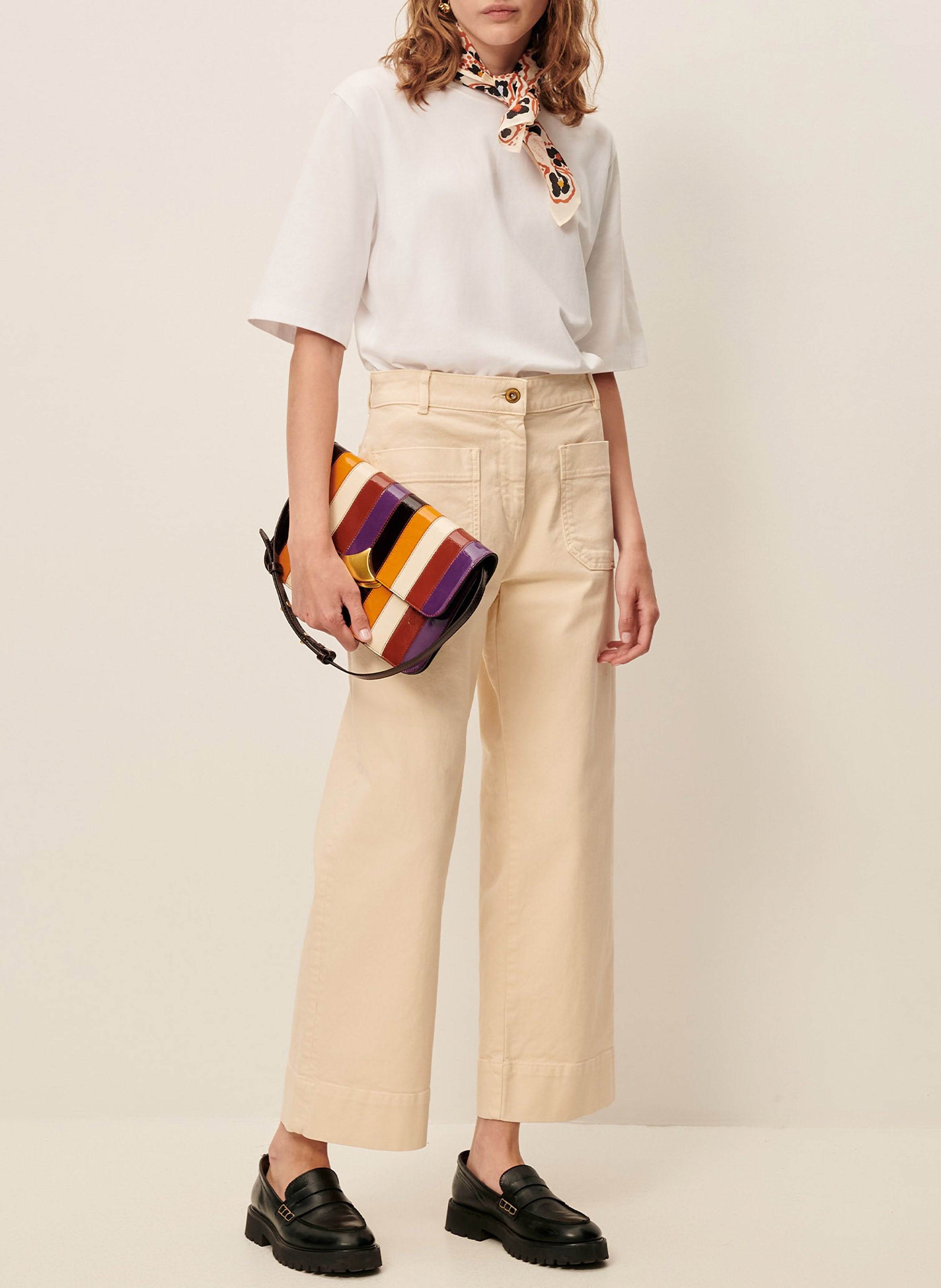 Jean court évasée en coton seakey o SESSUN Beige