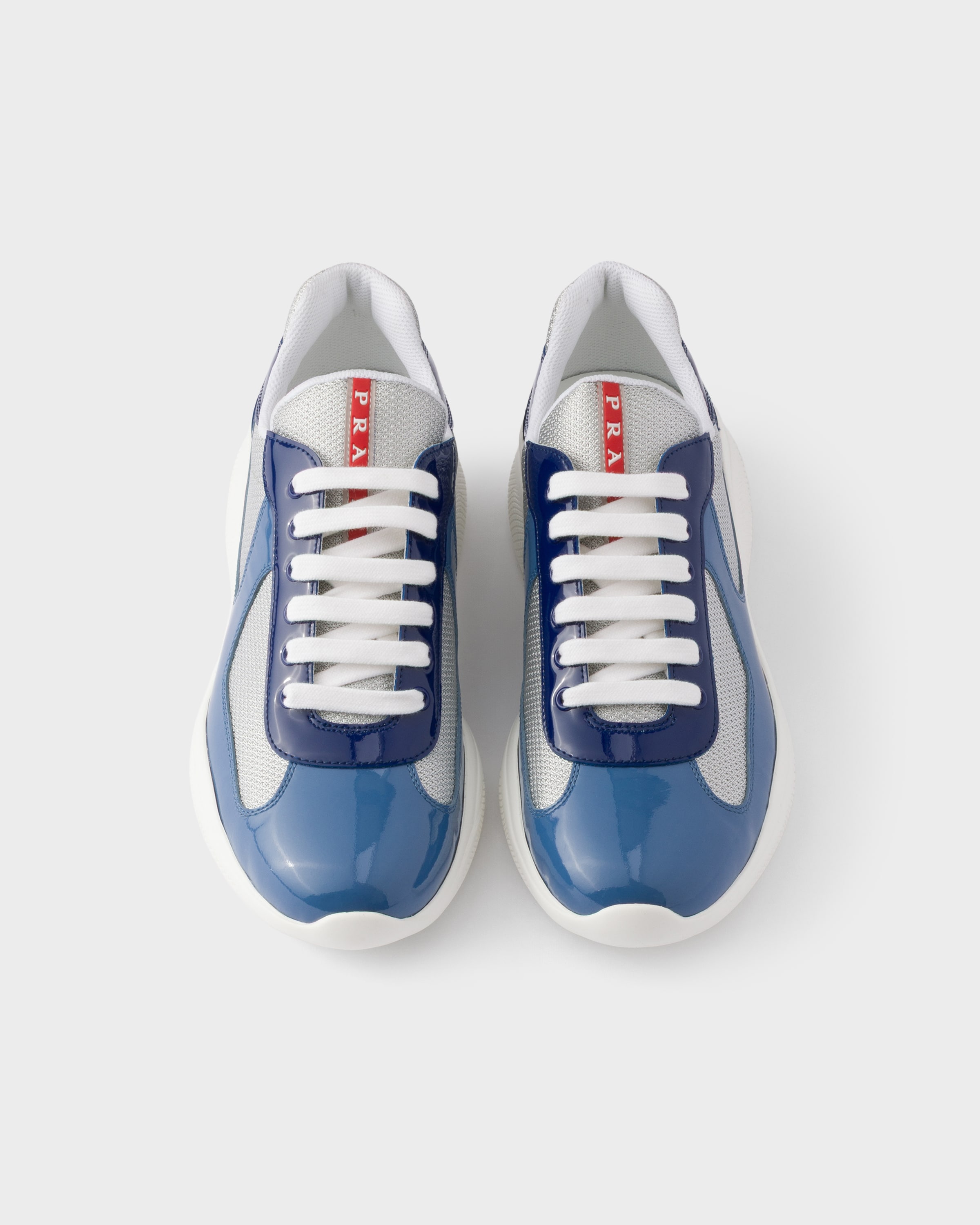 Sneakers prada america’s cup en cuir verni et tiss PRADA Bleu