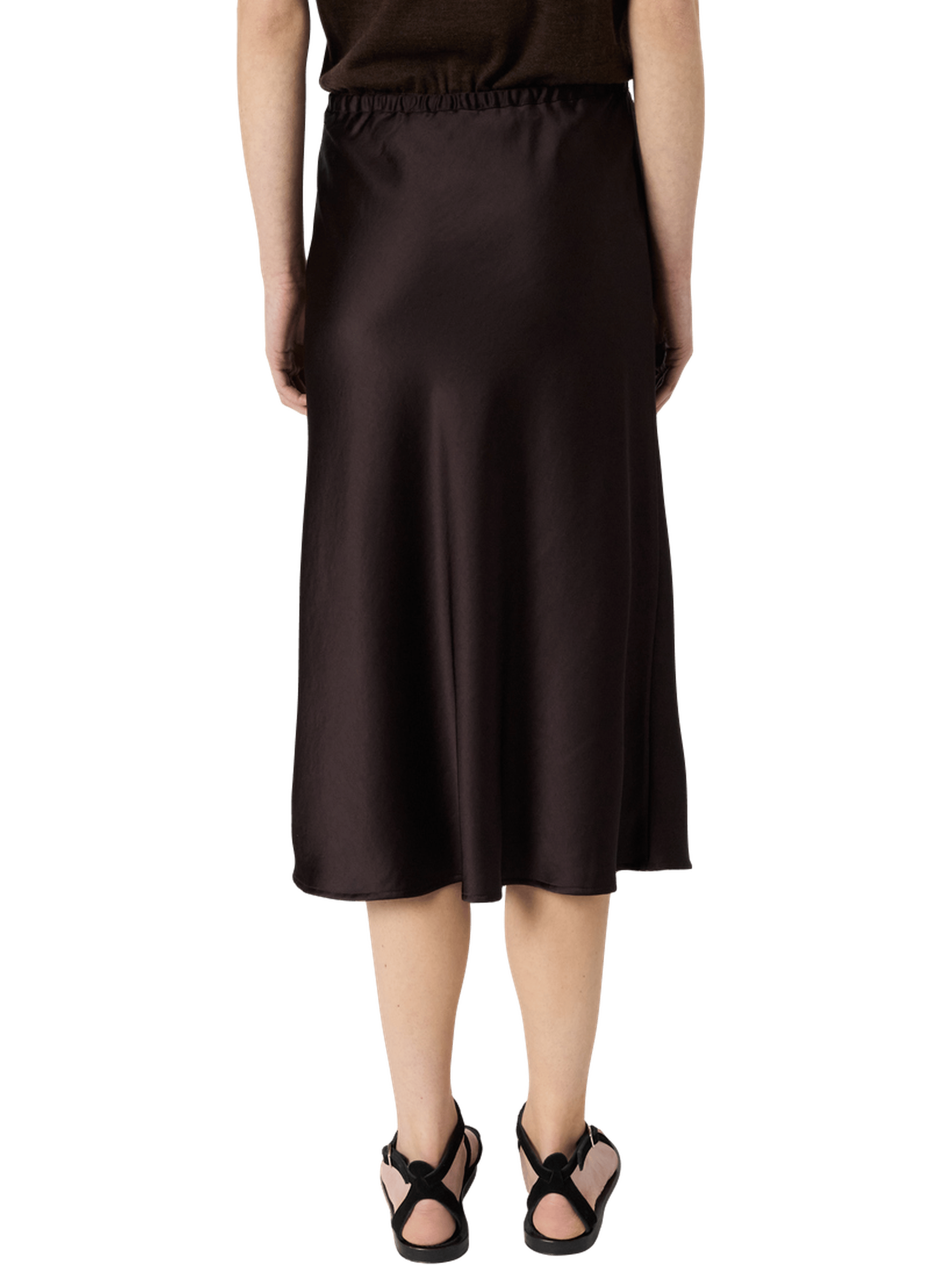 Jupe midi en satin - jolana GERARD DAREL Marron
