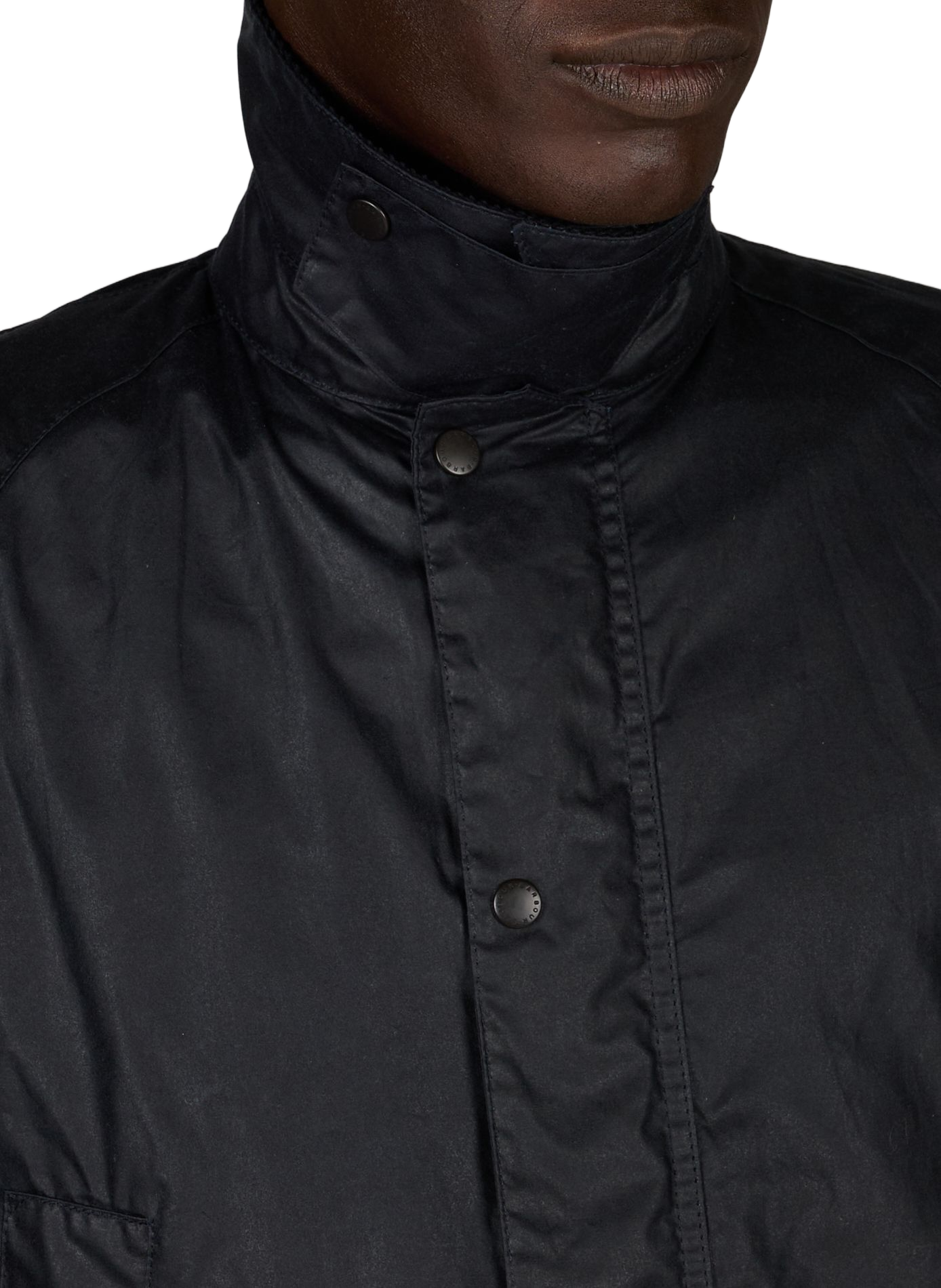 Wachsjacke mit Stehkragen aus Baumwoll-Velours BARBOUR Blau