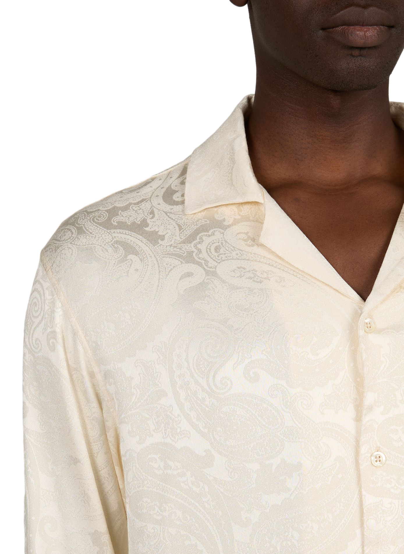 Long-sleeved Paisley Jacquard Shirt DROLE DE MONSIEUR Beige
