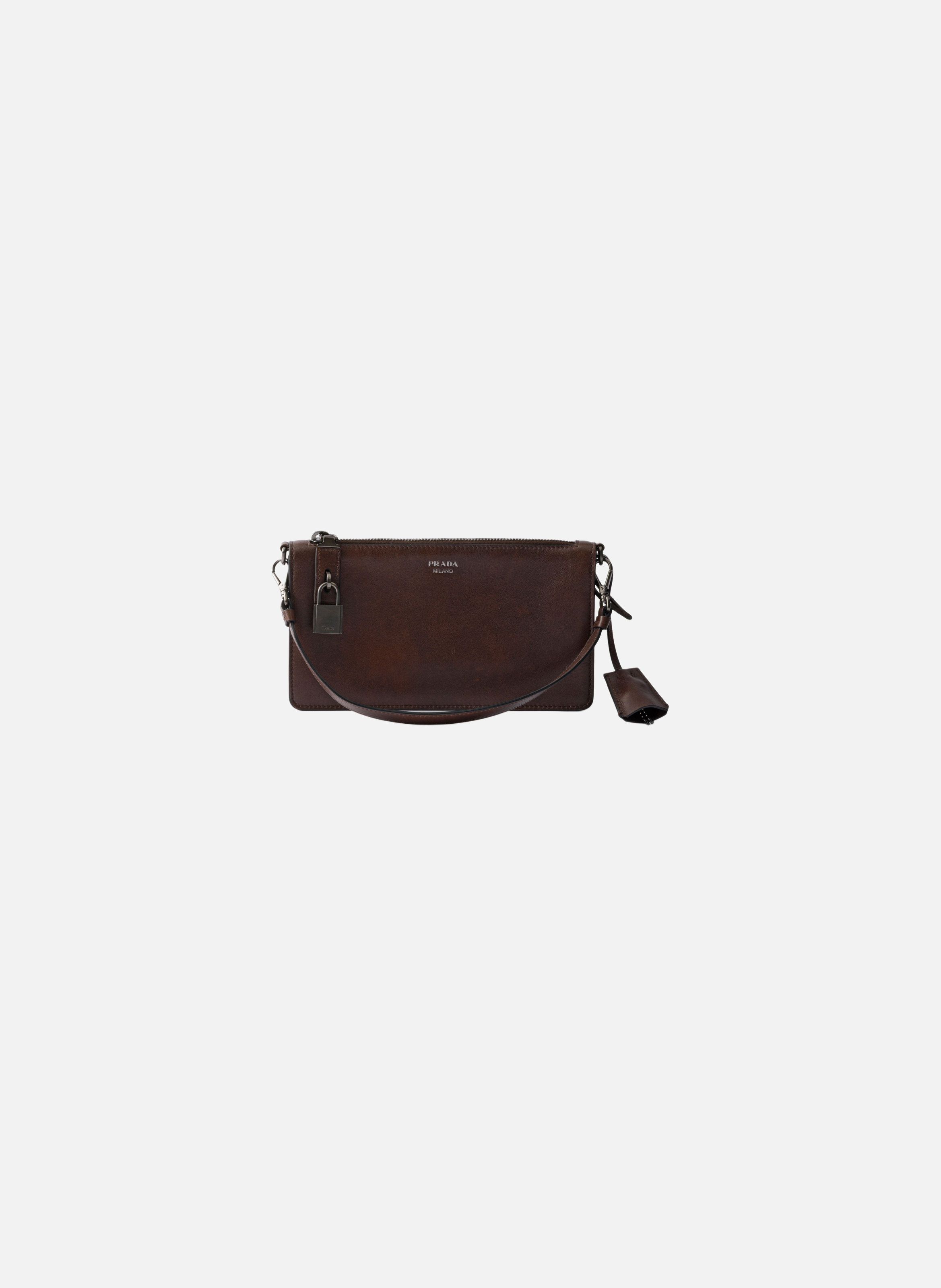 Pochette en cuir PRADA Marron