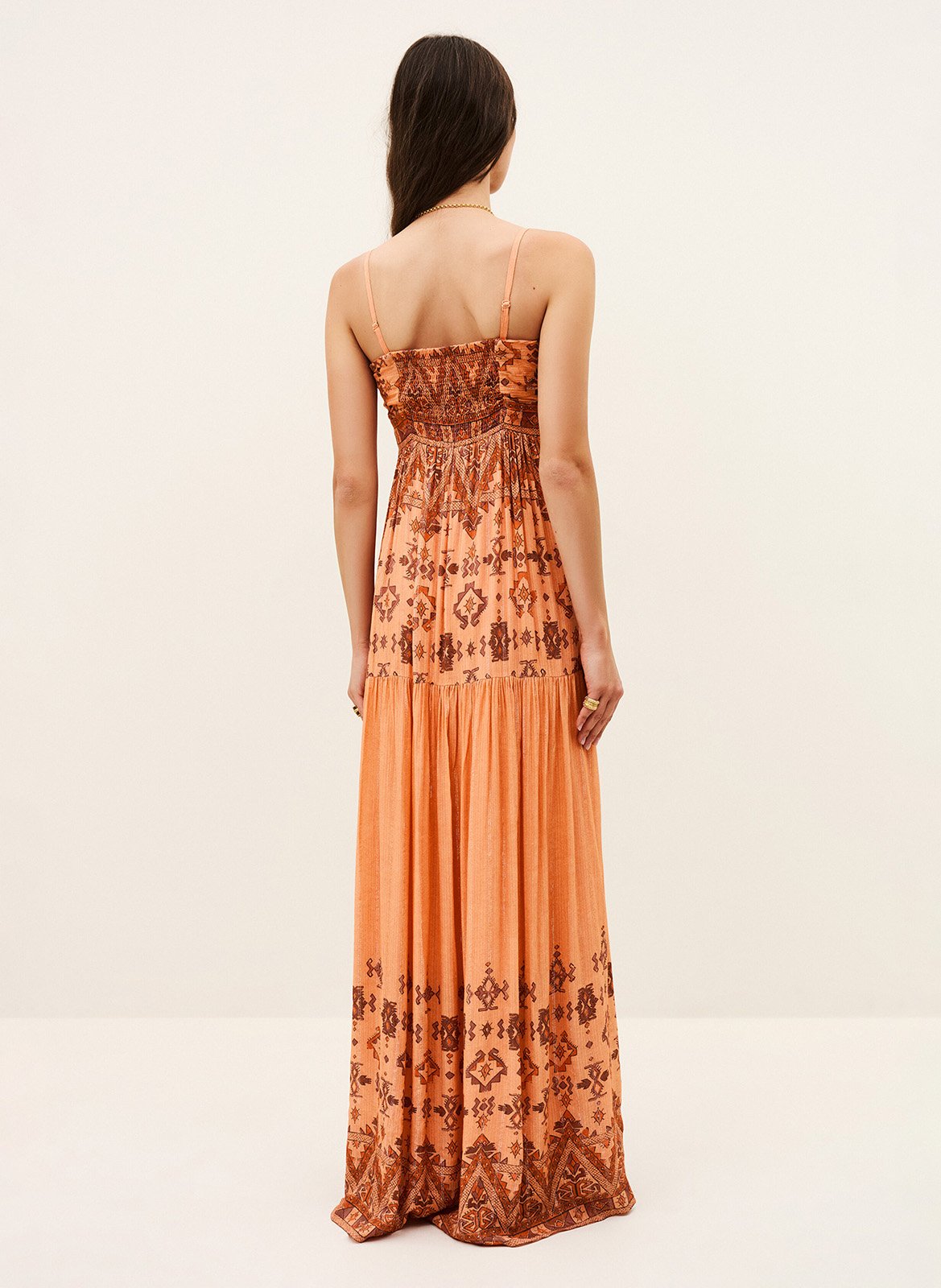 Robe midi imprimée zema BA&SH Orange