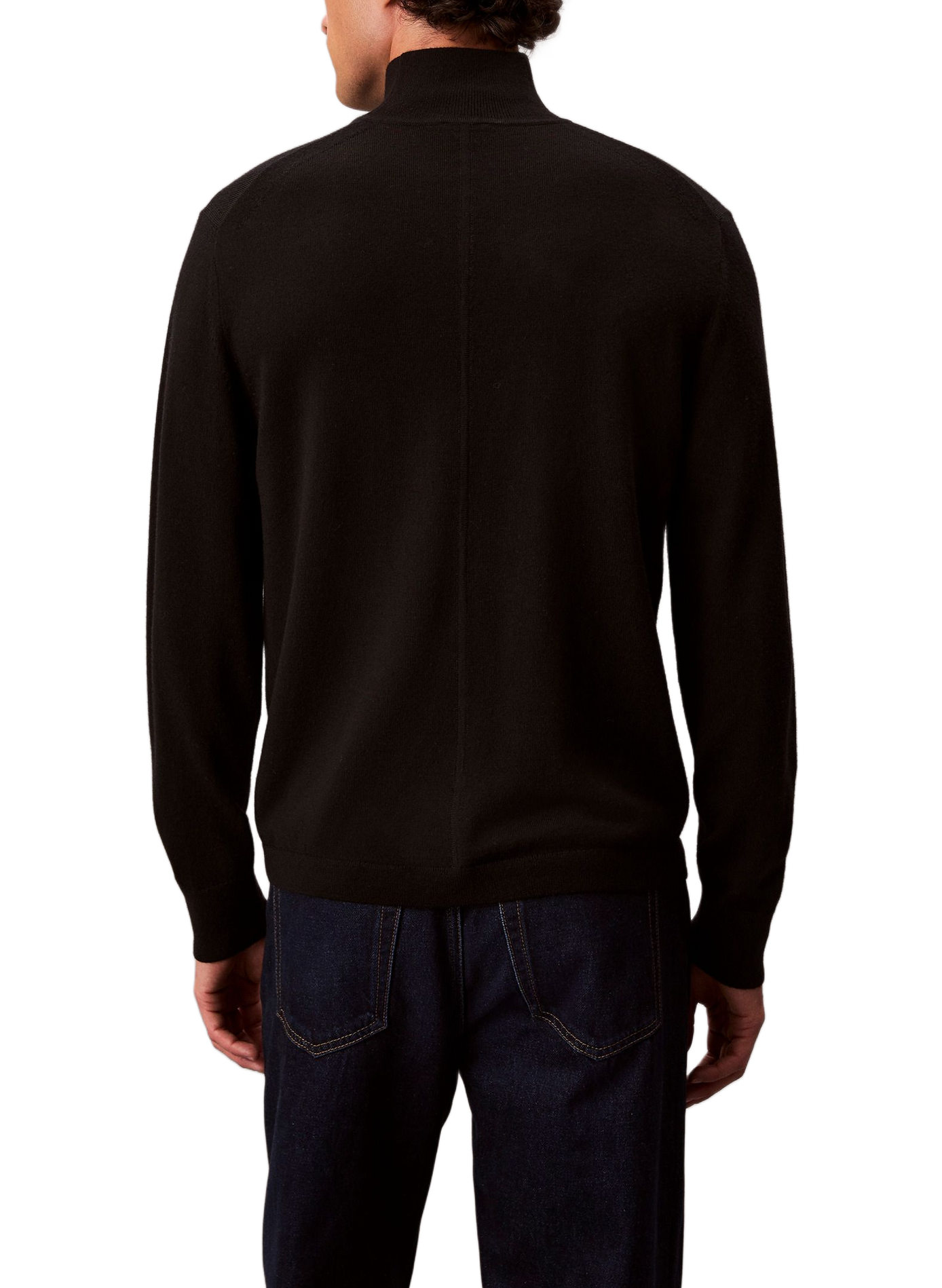 Wollpullover mit Stehkragen aus Merinowolle CALVIN KLEIN Schwarz