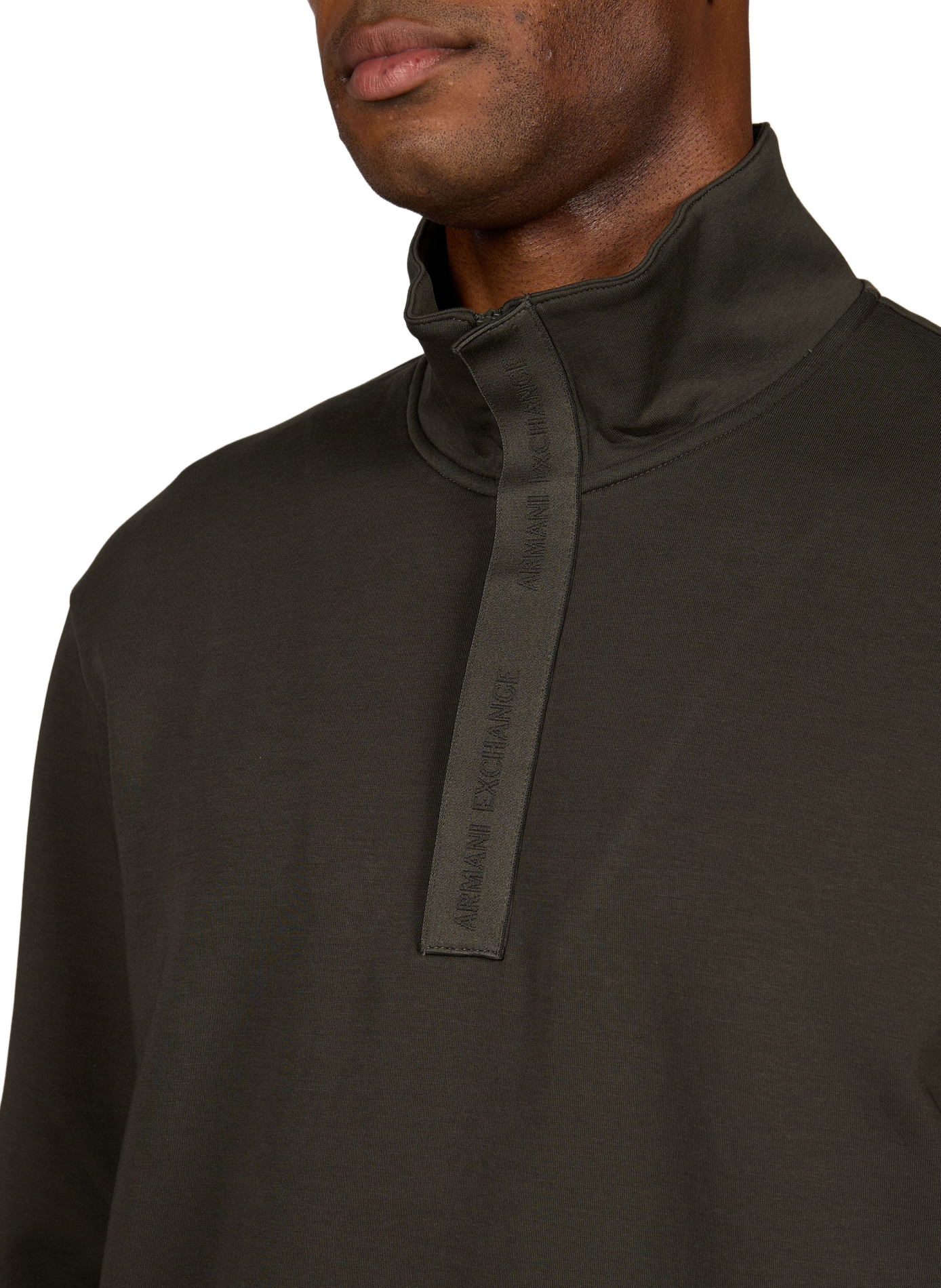 Gerader Sweatshirt mit Stehkragen aus Baumwollmischung ARMANI EXCHANGE Khaki