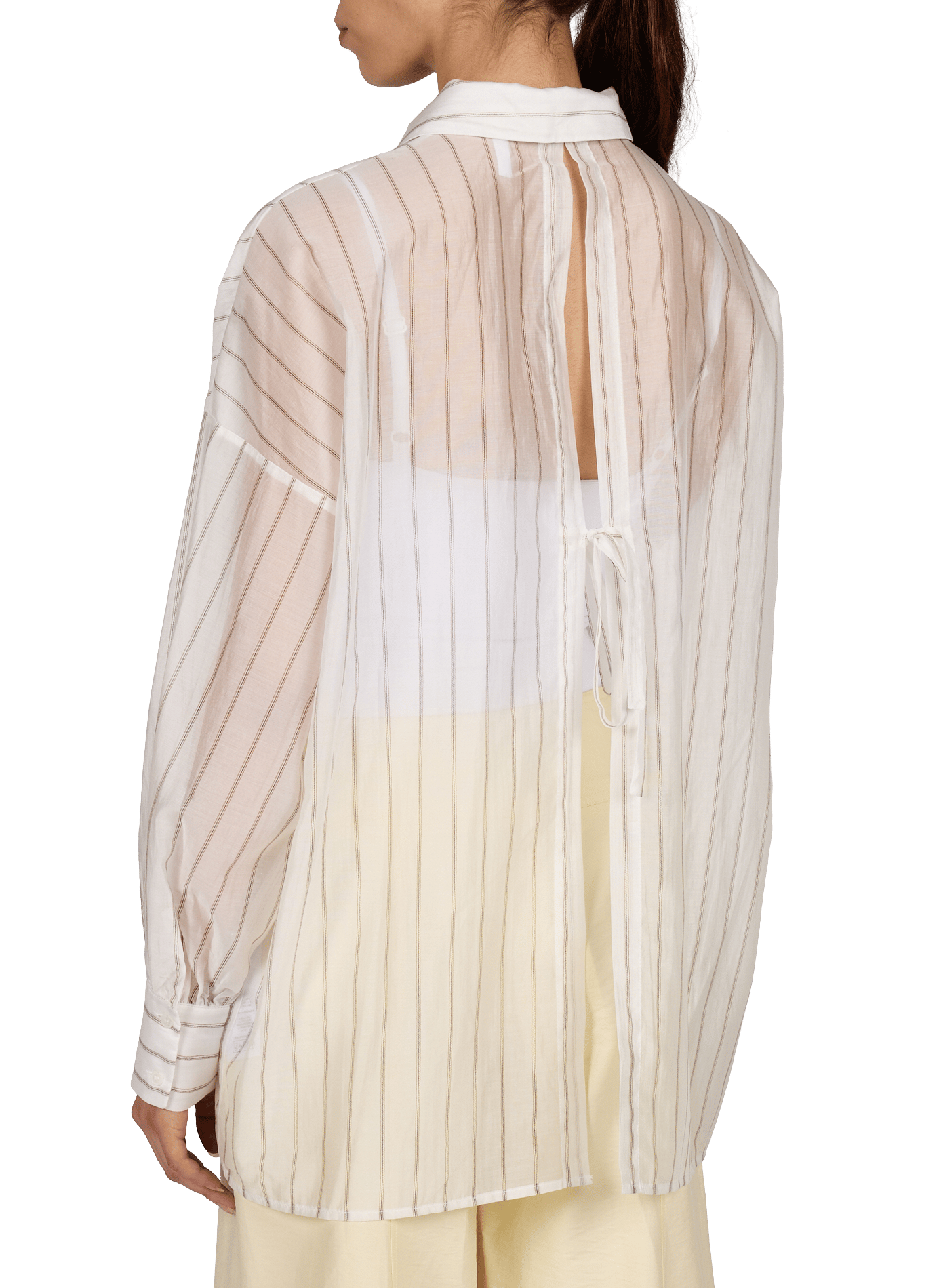Chemise oversize à rayures ROUGE EDIT Beige