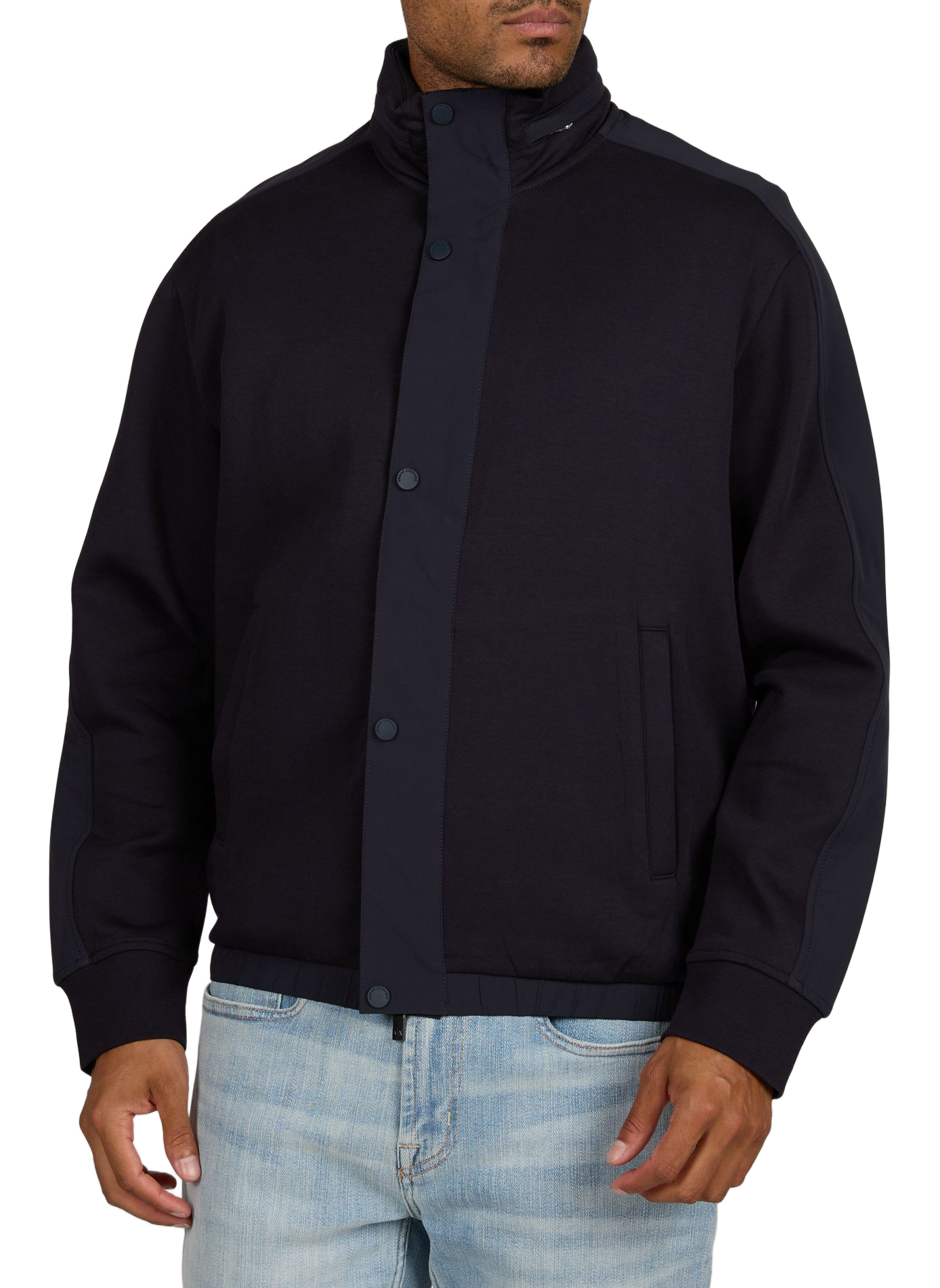 Straight cotton-blend jacket ARMANI EXCHANGE Blue