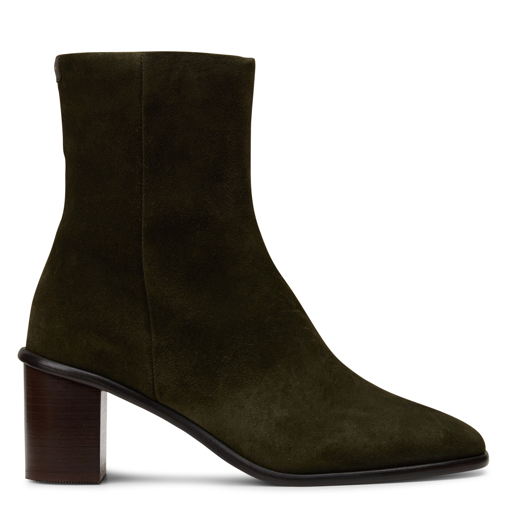 Bottines zippées en cuir velours dada ANTHOLOGY Vert
