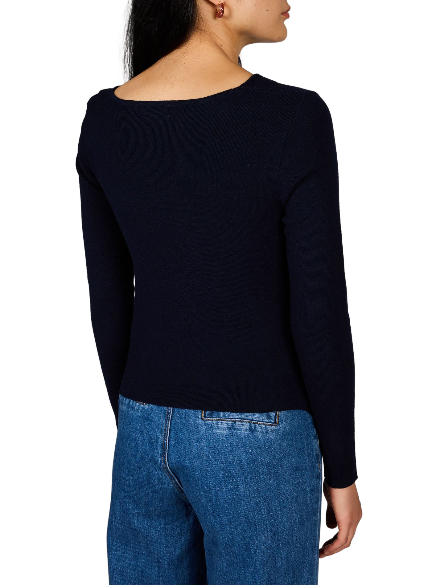 Angepasster Pullover mit gerafftem Kragen SUNCOO Blau